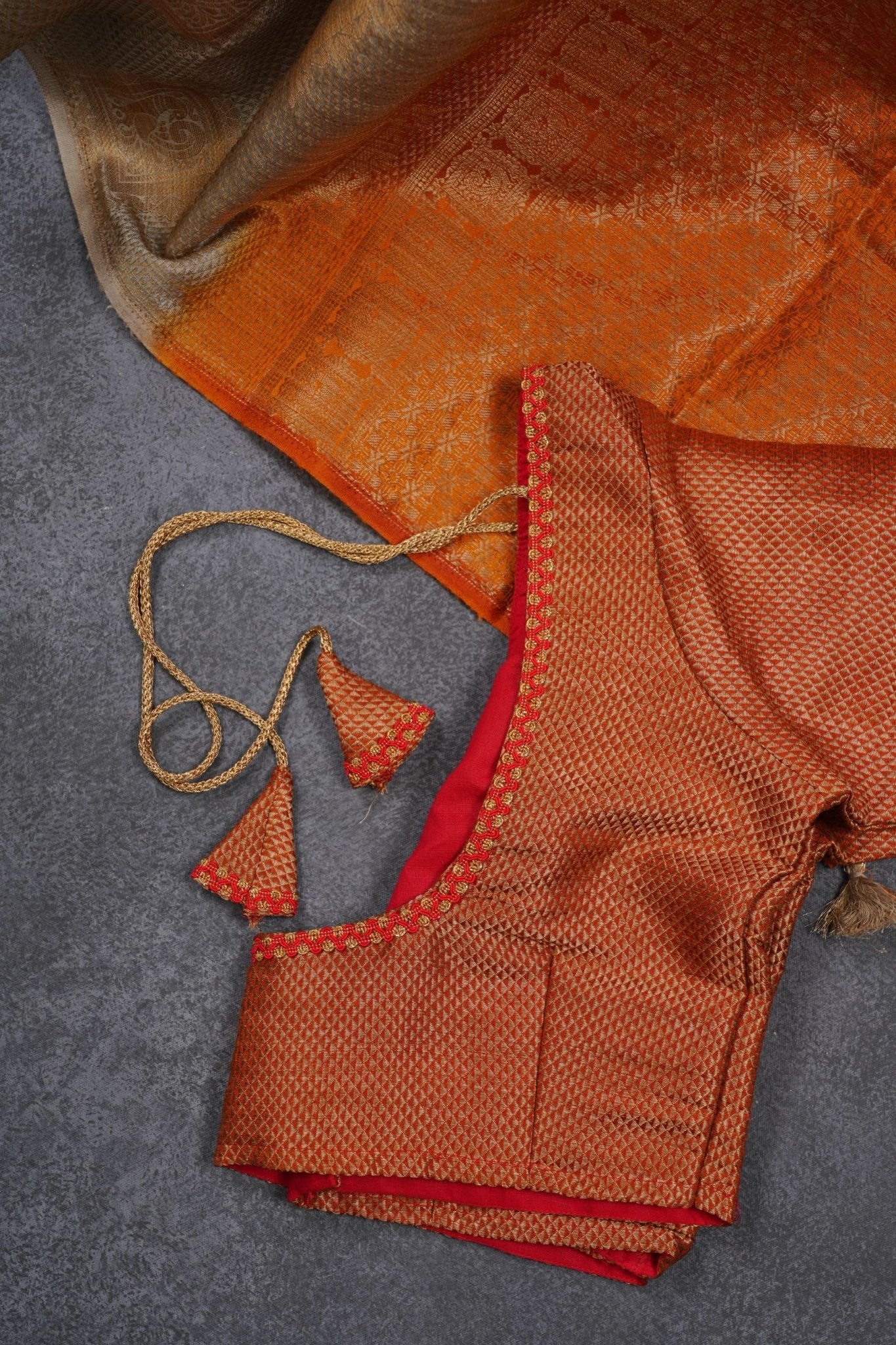 Beige Color Chanderi Silk Saree With Contrast Orange Color Blouse SAREE JCS Fashions