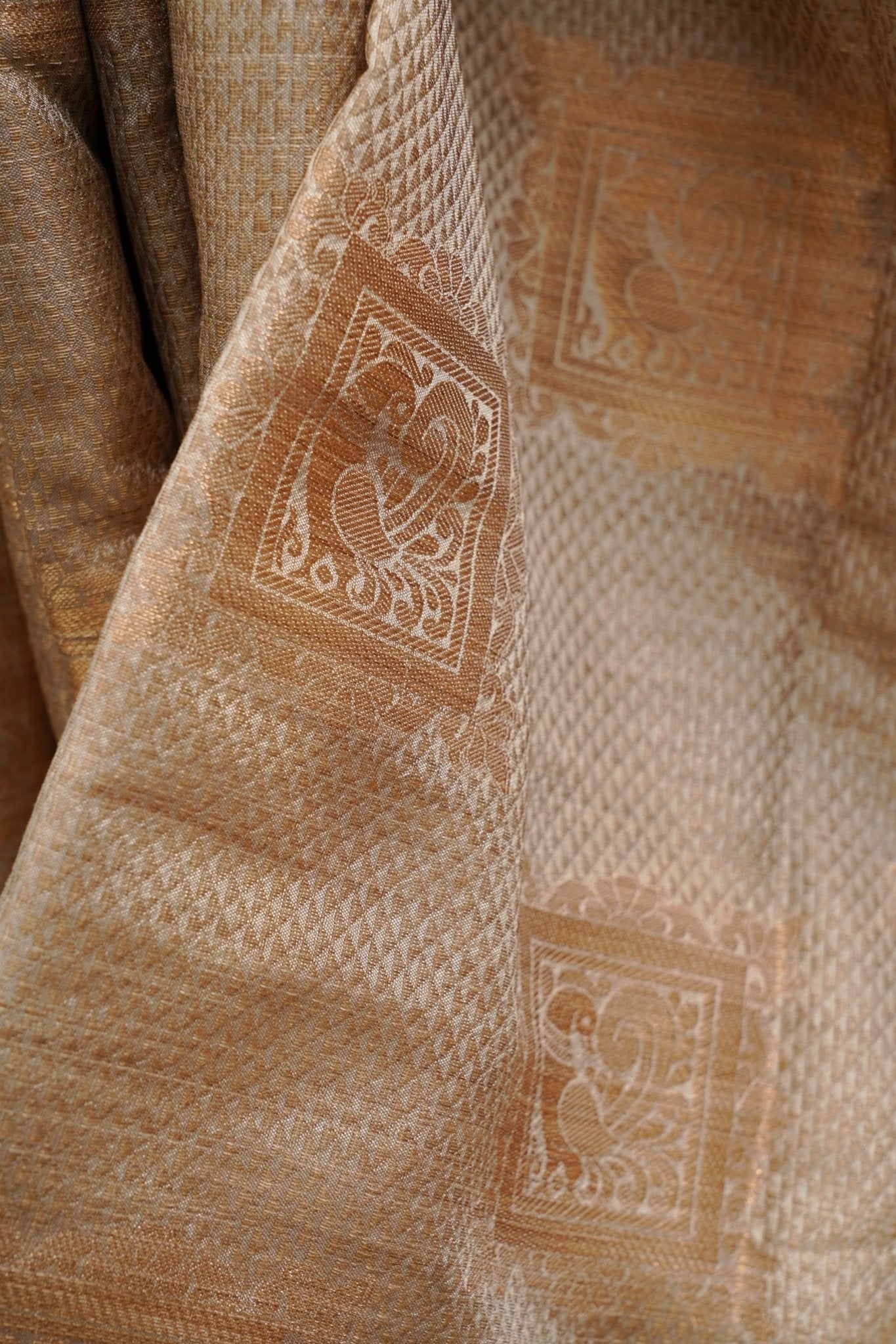 Beige Color Chanderi Silk Saree With Contrast Orange Color Blouse SAREE JCS Fashions