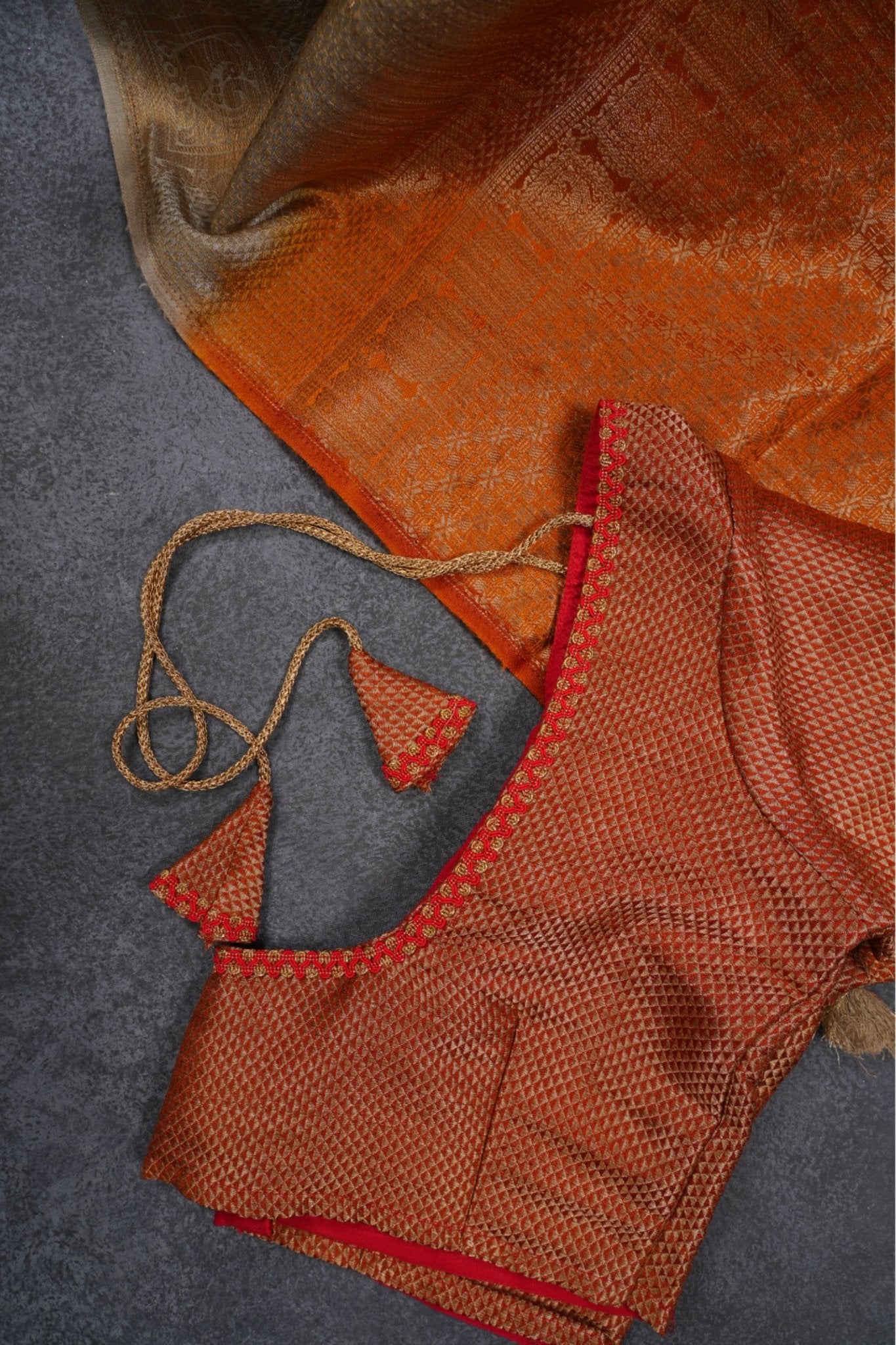 Beige Color Chanderi Silk Saree With Contrast Orange Color Blouse SAREE JCS Fashions