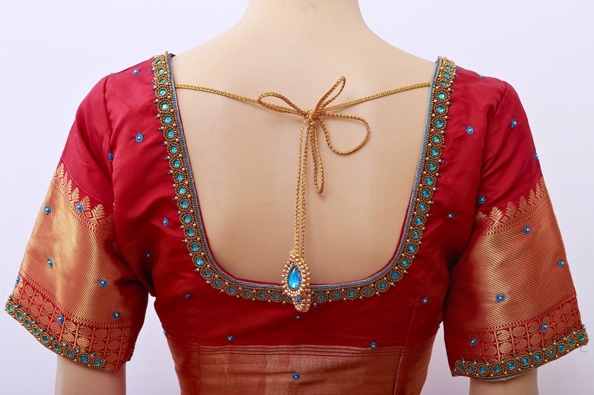 Blue Korvai Semi Silk Saree with Designer Tassels & Maggam Work Blouse SAREE JCS Fashions