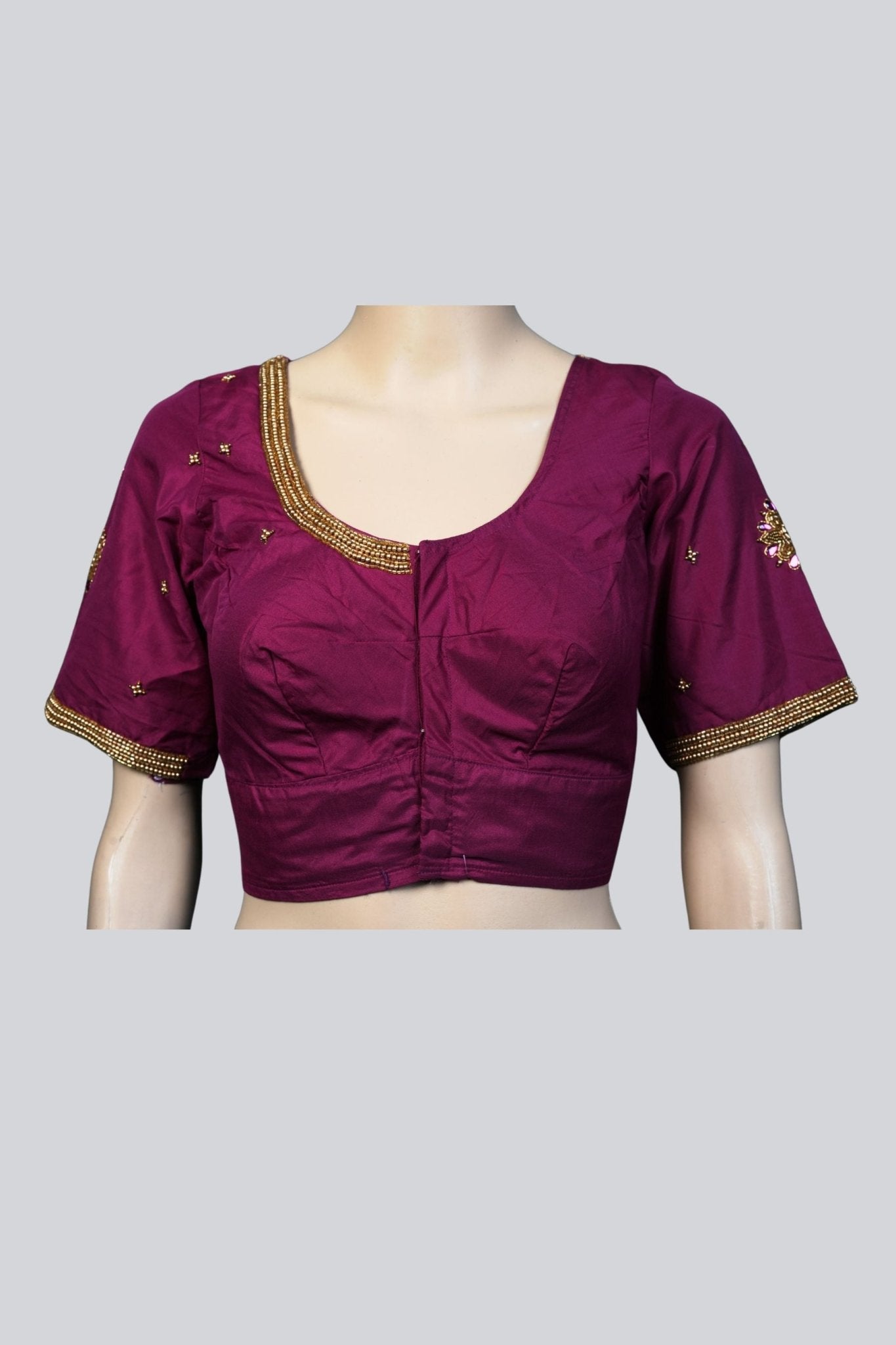 Captivating Indian Aari Work Bridal Blouse For Women Blouse JCS Fashions Purple 38