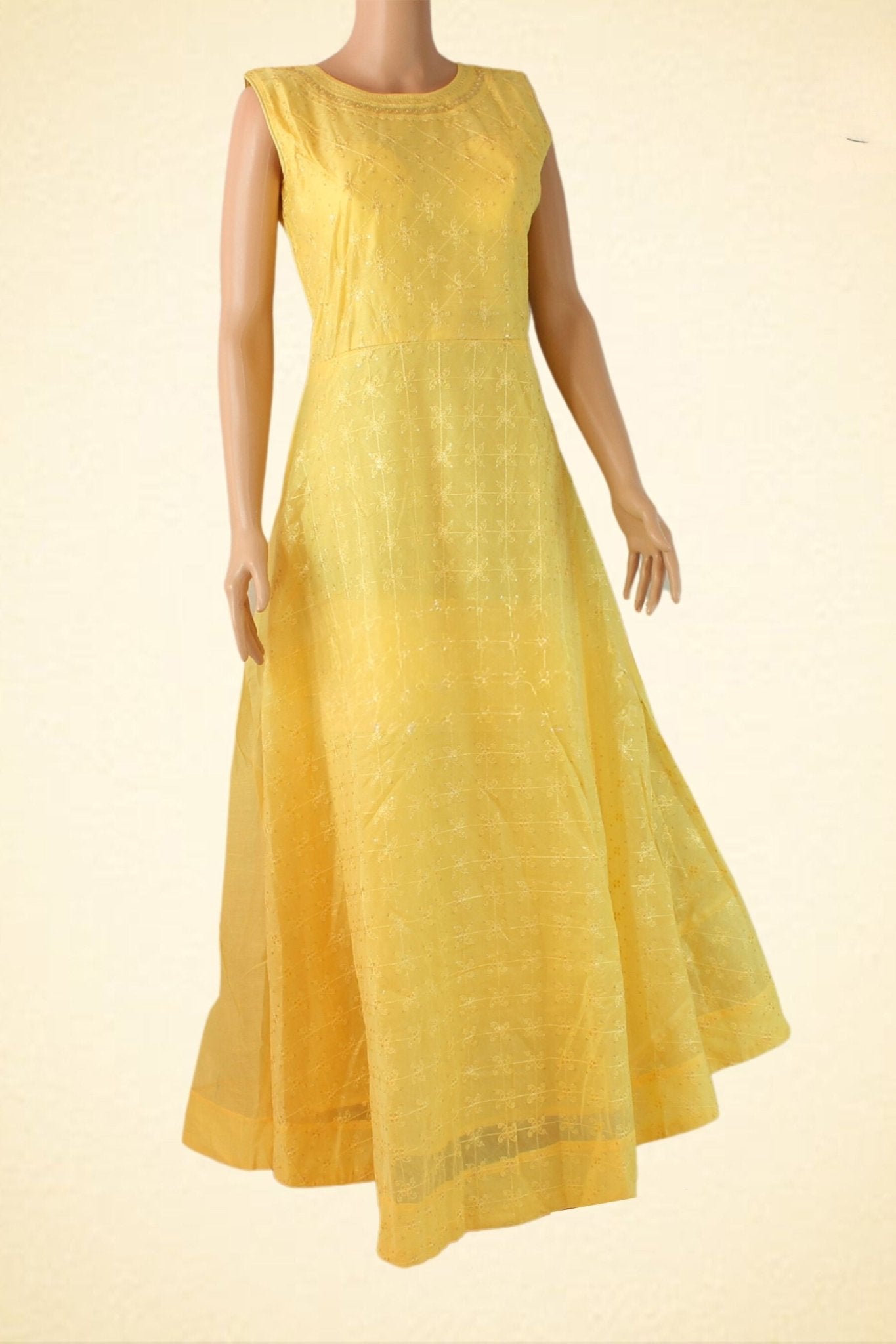 Chanderi Elegance: Silk Gown with Sequins , Embroidery and Net Dupatta KURTI JCS Fashions