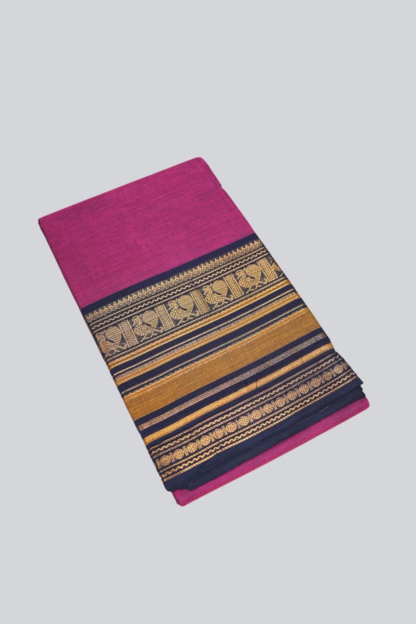 Chettinad Cotton Saree - A Blend of Traditional Artistry & Modern Style Saree JCS Fashions Magenta Purple 5.5 meters