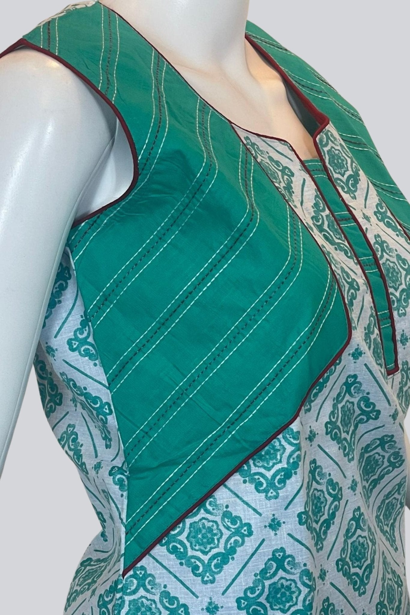 Chic Cotton Kurti: Short Length, 28" with Stylish Attached Sleeves KURTI JCS Fashions