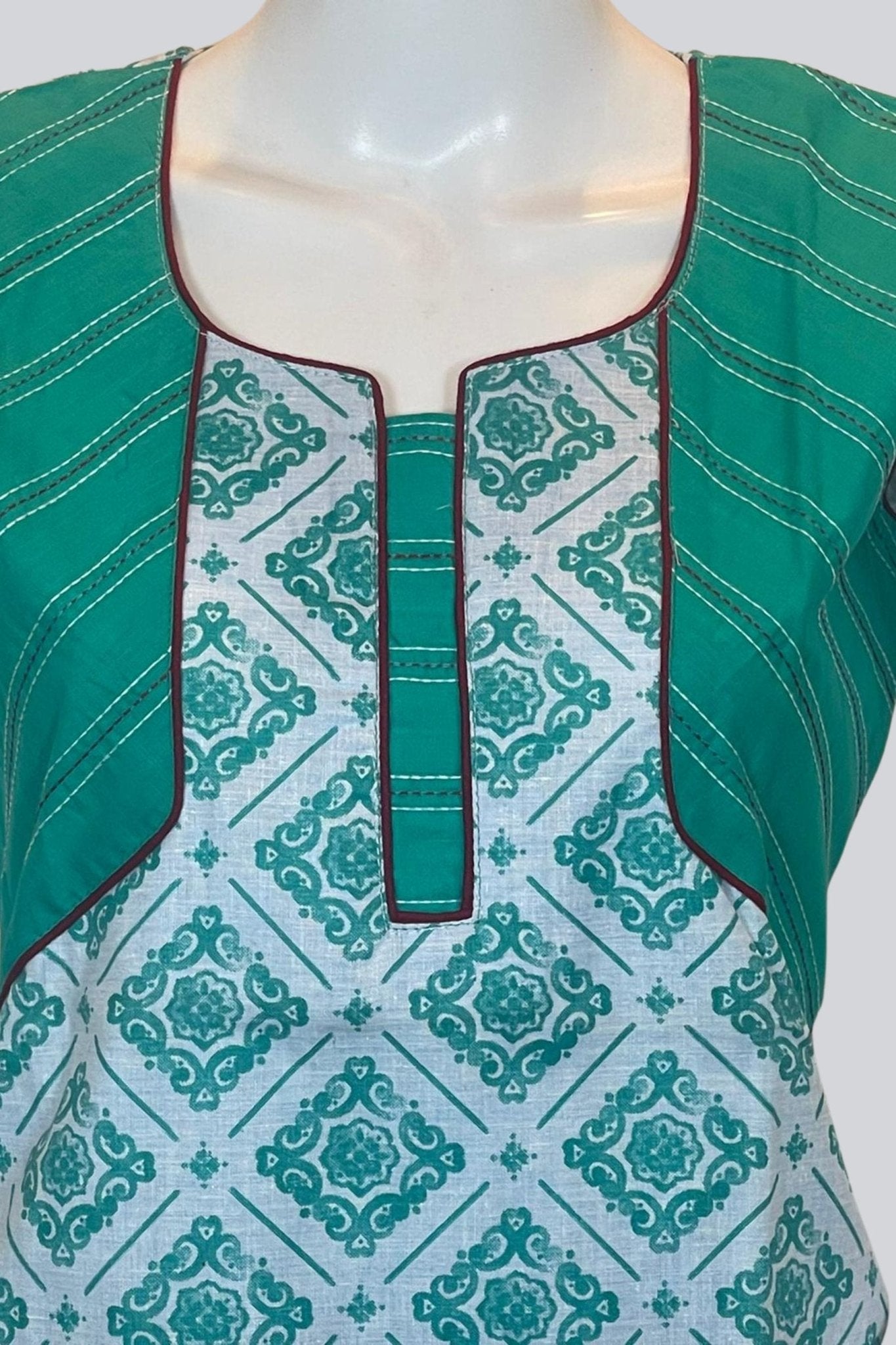 Chic Cotton Kurti: Short Length, 28" with Stylish Attached Sleeves KURTI JCS Fashions