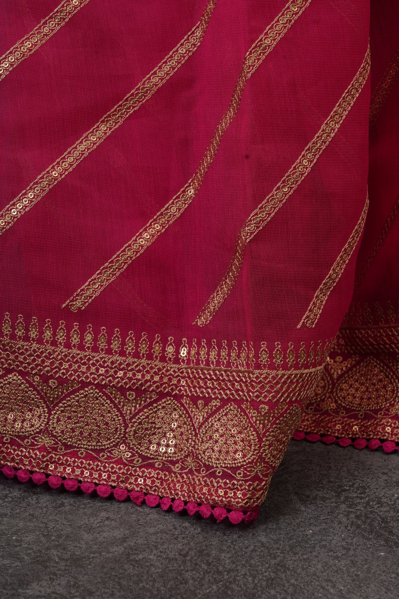 Chic Georgette Organza Saree with Sequin Embroidery & Silk with Blouse Saree JCS Fashions