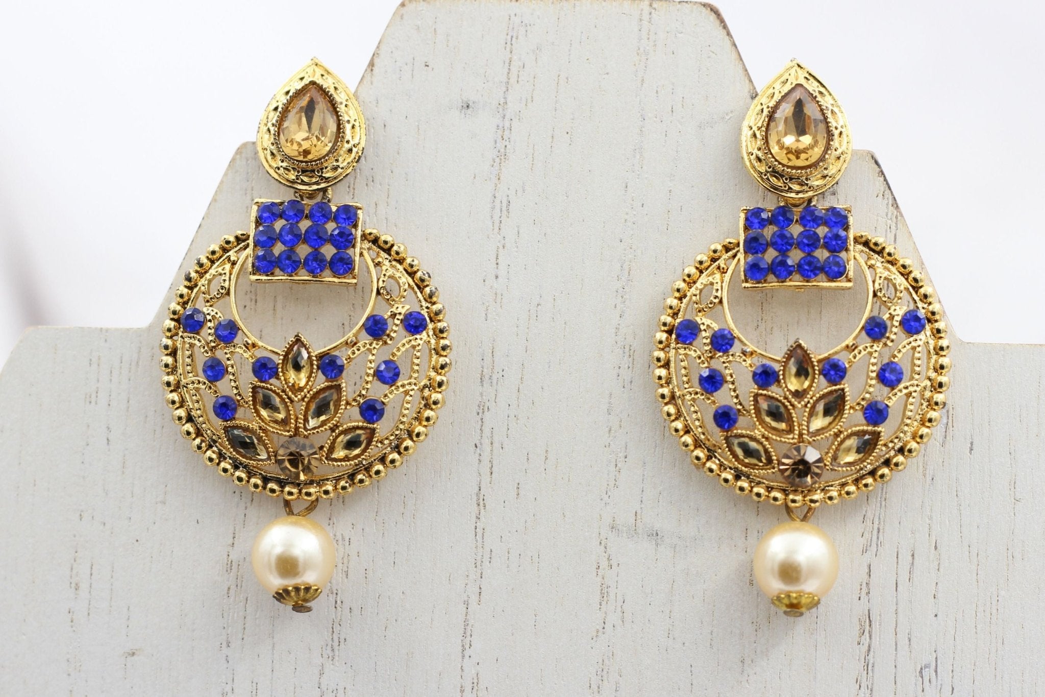 Chic Gold-Plated Earrings: Elegant Purple Stones & Beads, Stylish Closure Jewelry JCS Fashions
