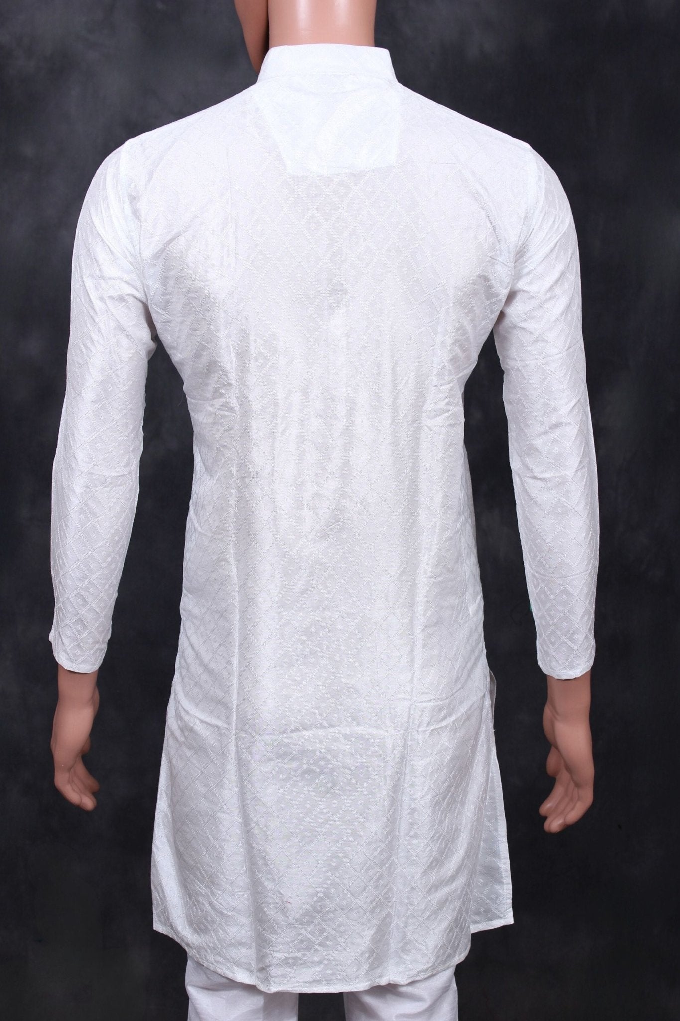 Chic Men's Diamond Pattern Kurta - Regal Design and Premium Comfort Men JCS Fashions