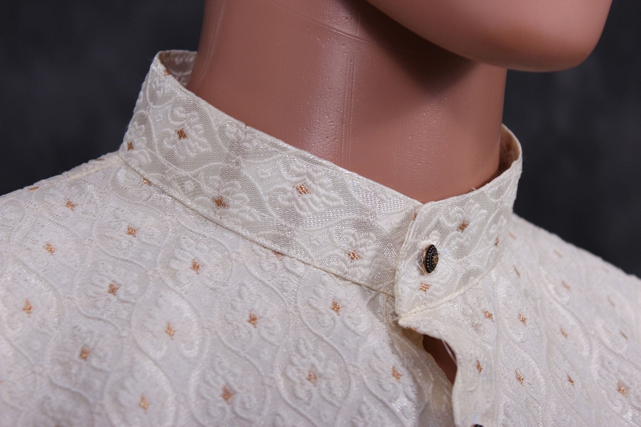 Chic White Hand-Woven Jacquard Men's Kurta for Weddings and Parties Men JCS Fashions