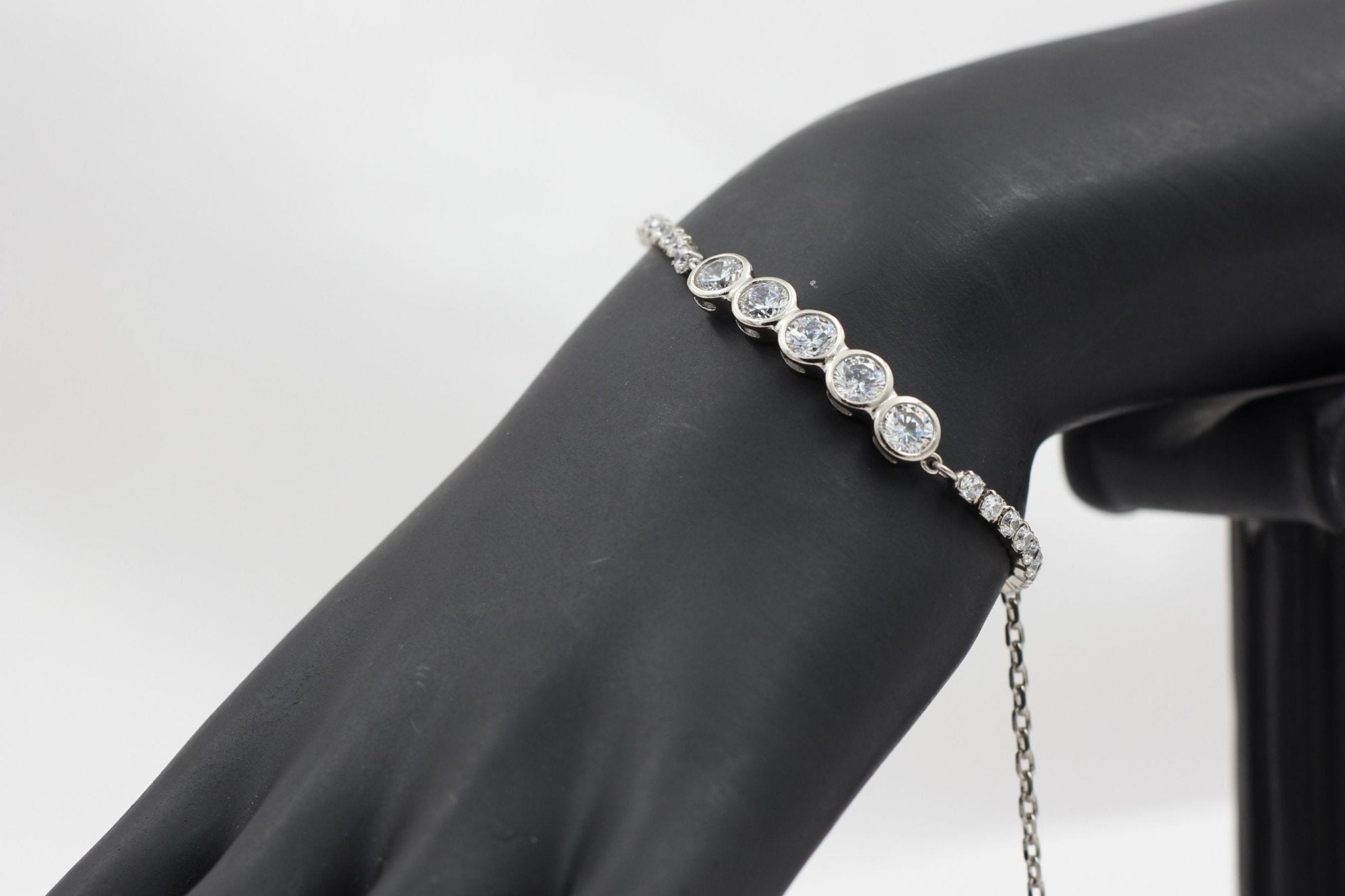 Chic XUPING Silver Bracelet with Dazzling White Stones - JCSFashions Jewelry JCS Fashions