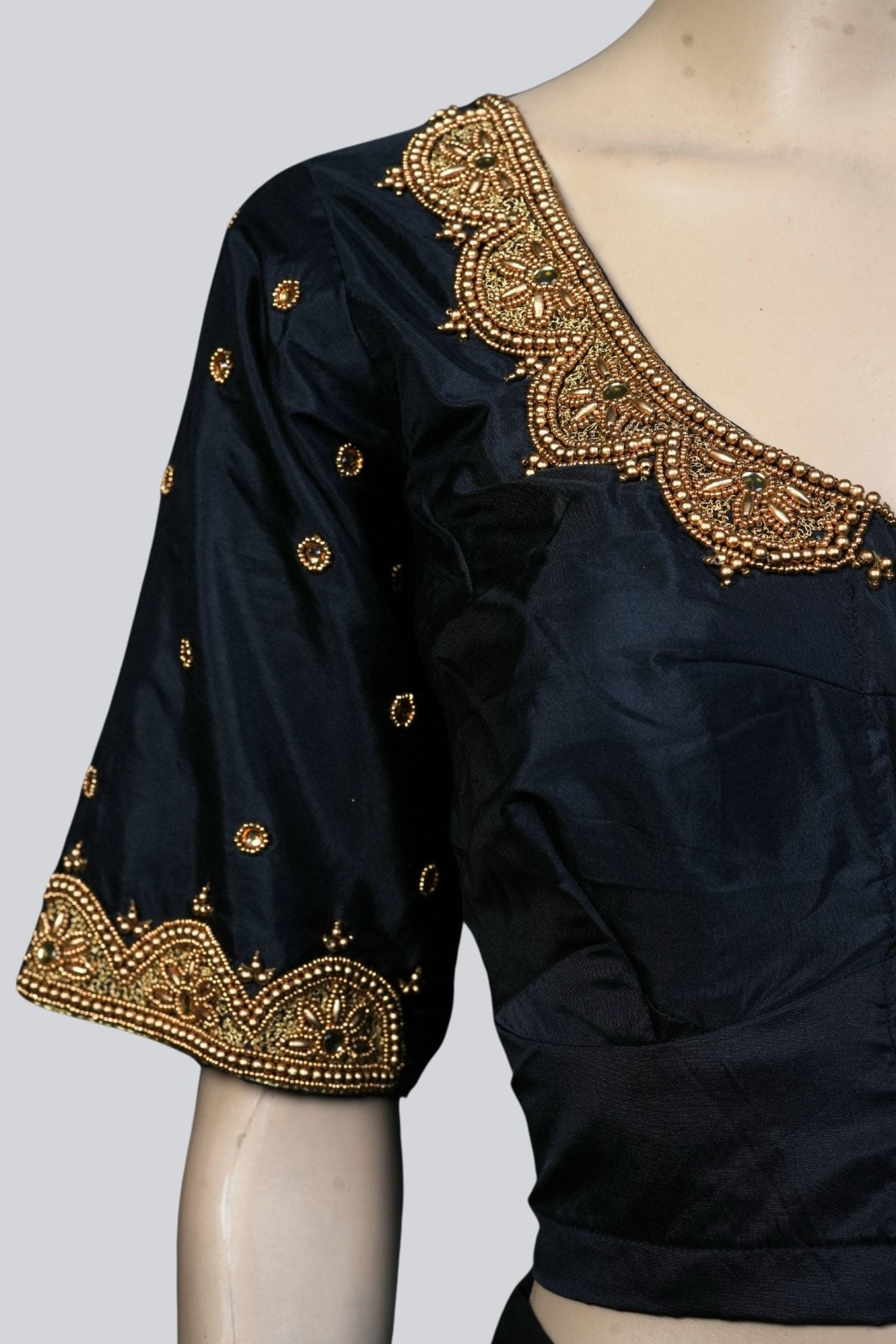 Dazzling Maggam Work Bridal Blouse with Fancy Tassels - JCS Fashions Blouse JCS Fashions