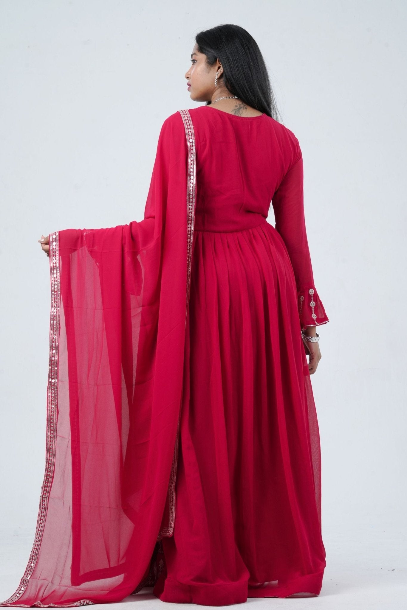 Divine Embroidered Real Georgette Kurti Top by JCS Fashions KURTI JCS Fashions