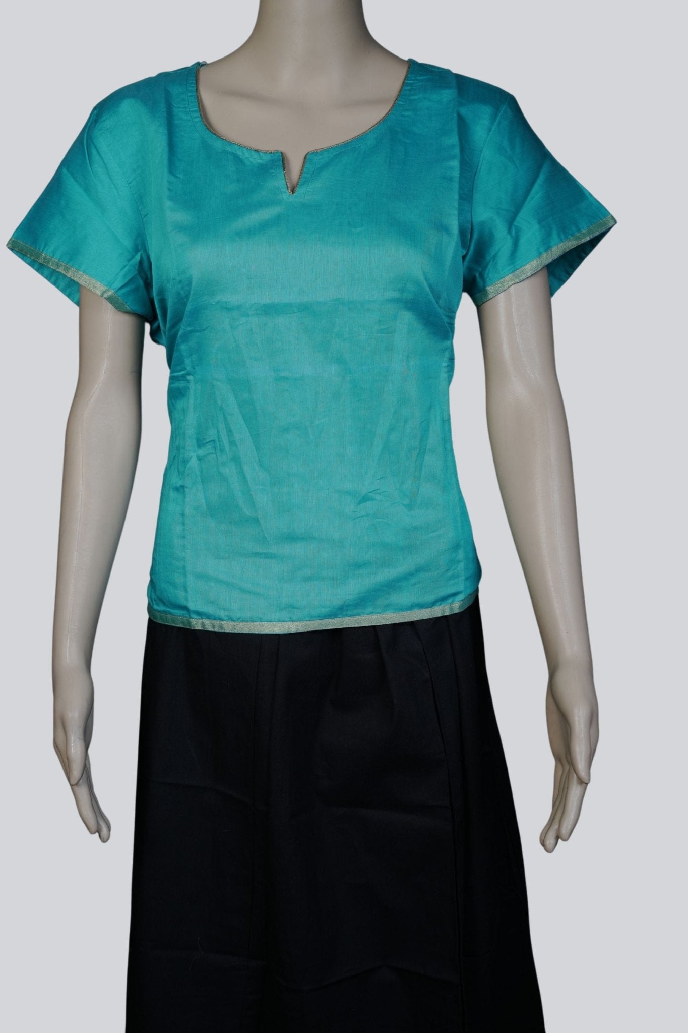 Dual Tone Short Silk Cotton Kurti – Ideal for Skirts and Jeans KURTI JCS Fashions Sea Green XX-Large (44)