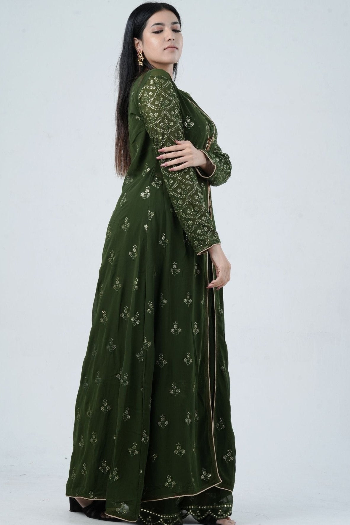 Effortlessly Chic Real Georgette Crop Top & Plazzo Set for Stylish Looks KURTI JCS Fashions