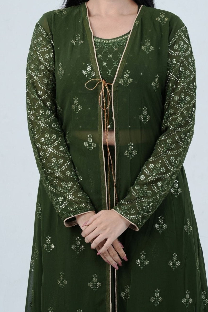Effortlessly Chic Real Georgette Crop Top & Plazzo Set for Stylish Looks KURTI JCS Fashions