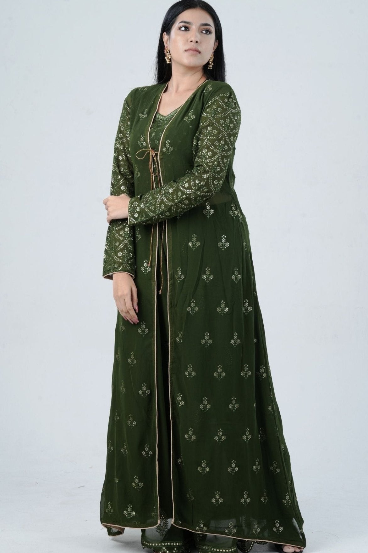 Effortlessly Chic Real Georgette Crop Top & Plazzo Set for Stylish Looks KURTI JCS Fashions