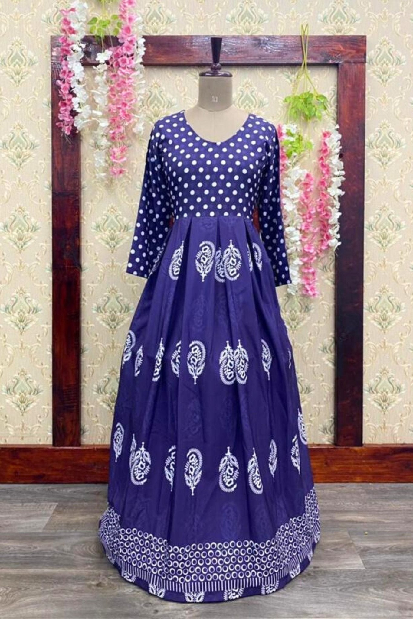 Elegant Anarkali Kurti Soft Santoon Long Gown - Sophistication & Comfort KURTI JCS Fashions Purple X-Large (42)
