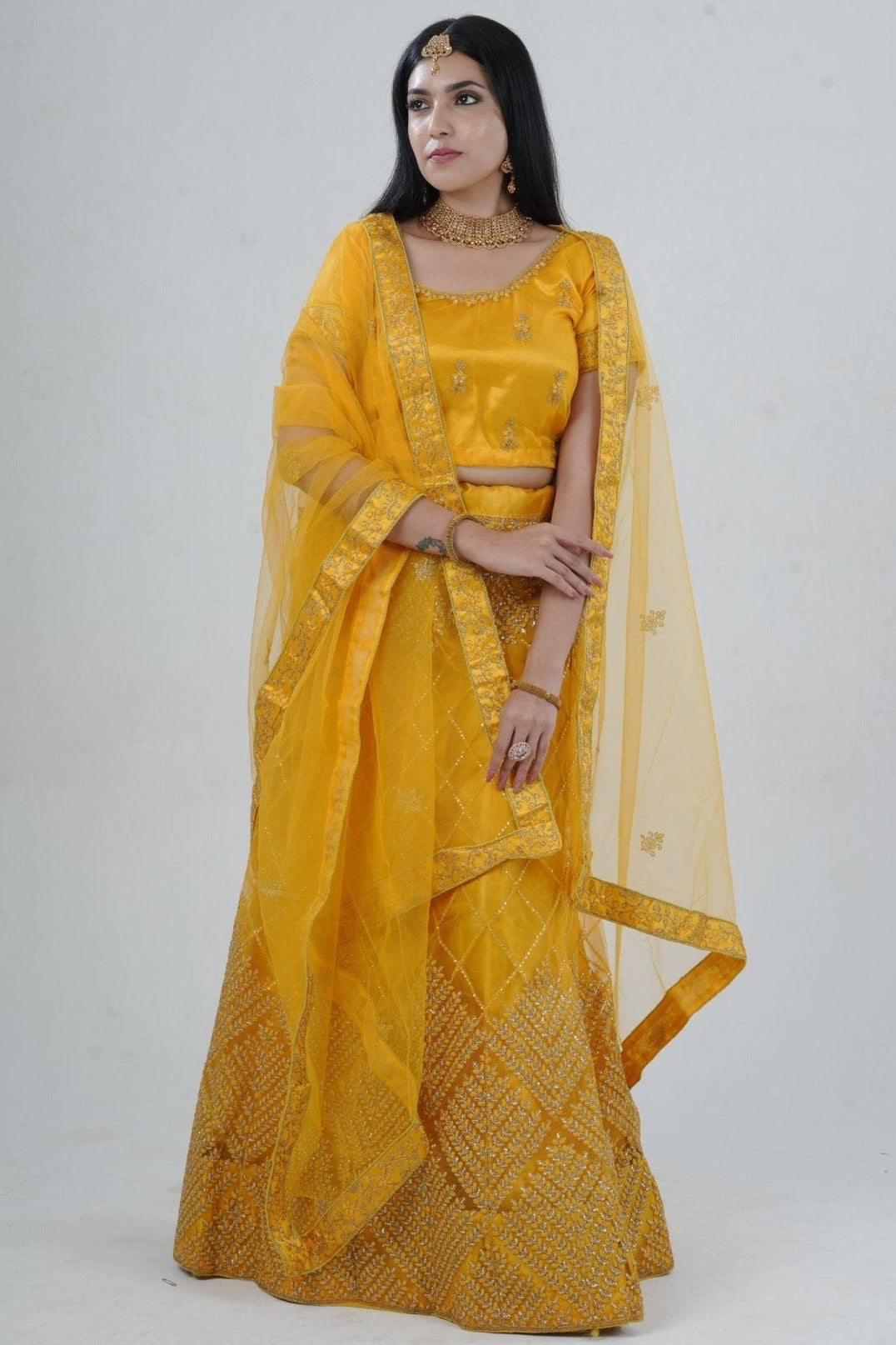 Elegant Designer Lehenga with Embroidery and Sparkling Sequins Detail LEHENGA JCS Fashions