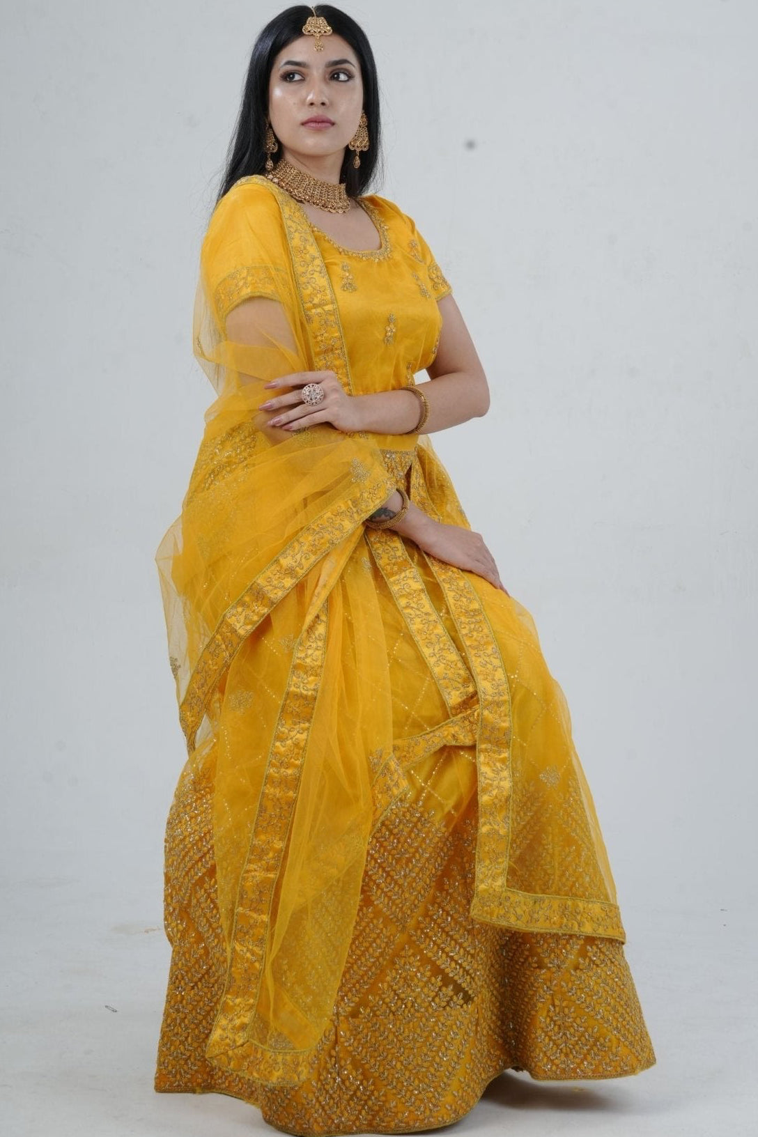 Elegant Designer Lehenga with Embroidery and Sparkling Sequins Detail LEHENGA JCS Fashions