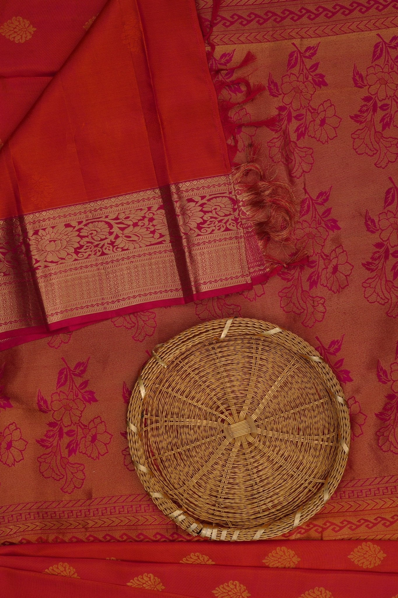 Elegant Double Warp Pure Handloom Silk Saree with Design Borders Saree JCS Fashions