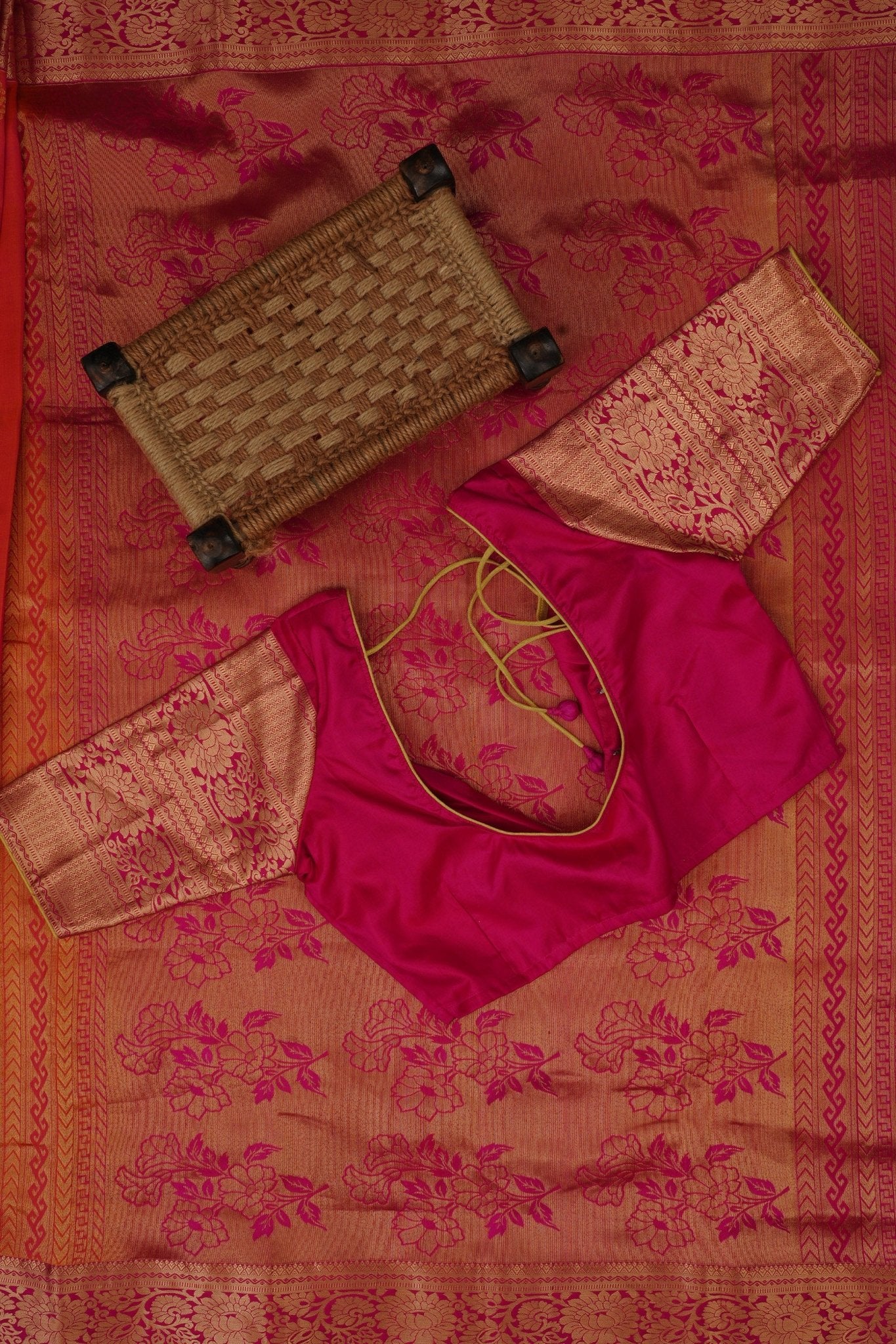 Elegant Double Warp Pure Handloom Silk Saree with Design Borders Saree JCS Fashions