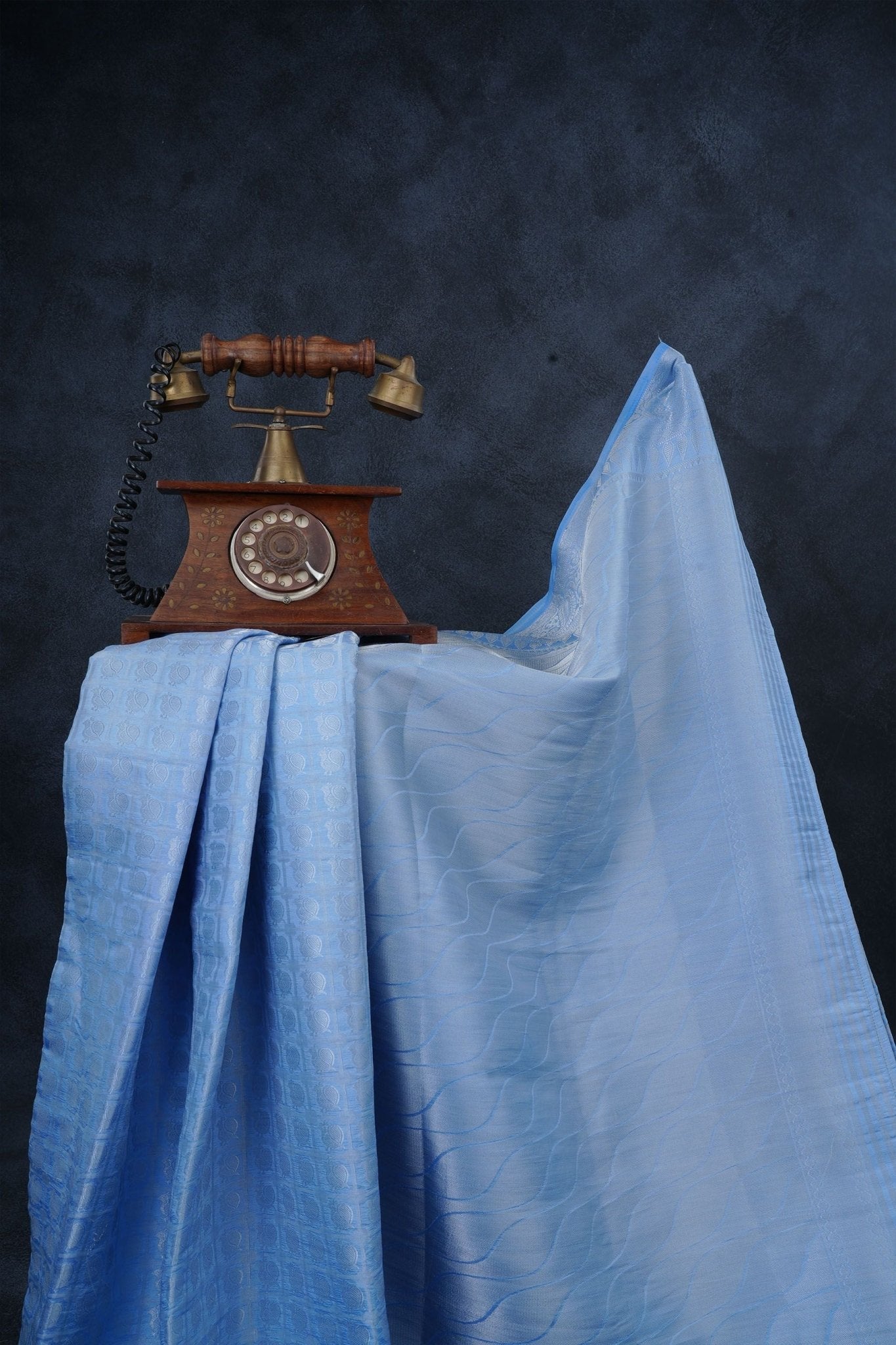 Elegant Dupion Silk Saree with Silver Zari Peacock Design & Regal Border Saree JCS Fashions