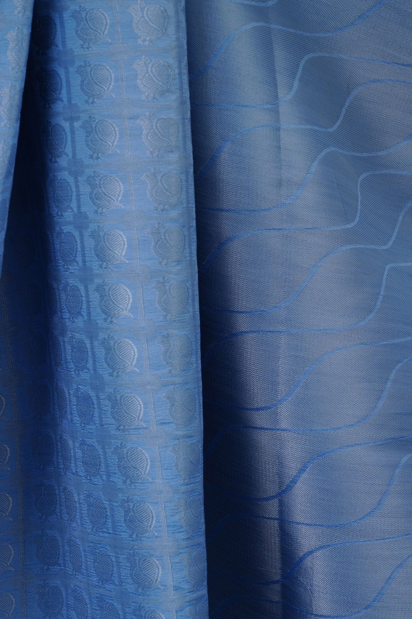 Elegant Dupion Silk Saree with Silver Zari Peacock Design & Regal Border Saree JCS Fashions