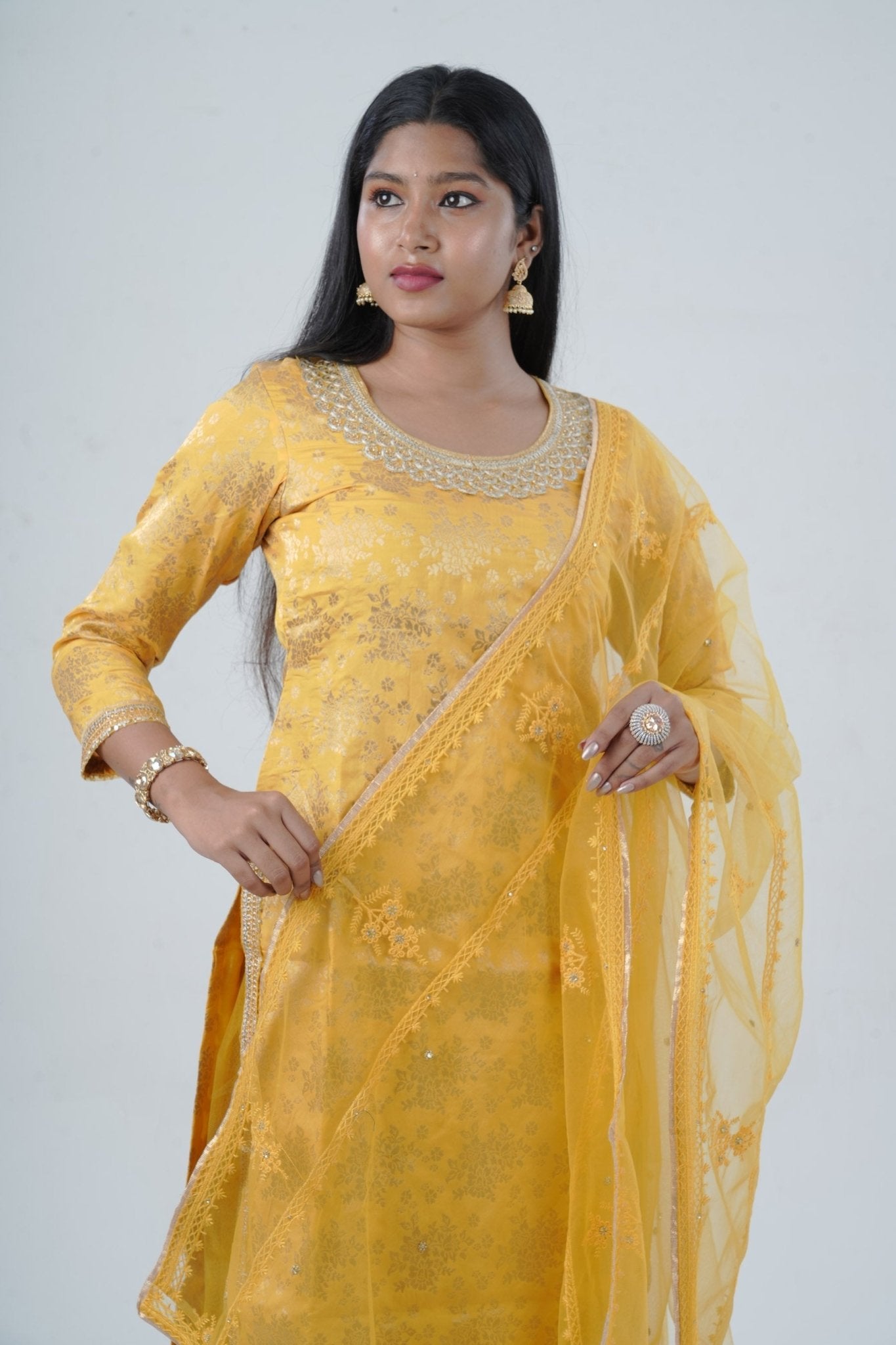 Elegant Embroidered Kurti Salwar Kameez with Matching Dupatta KURTI JCS Fashions