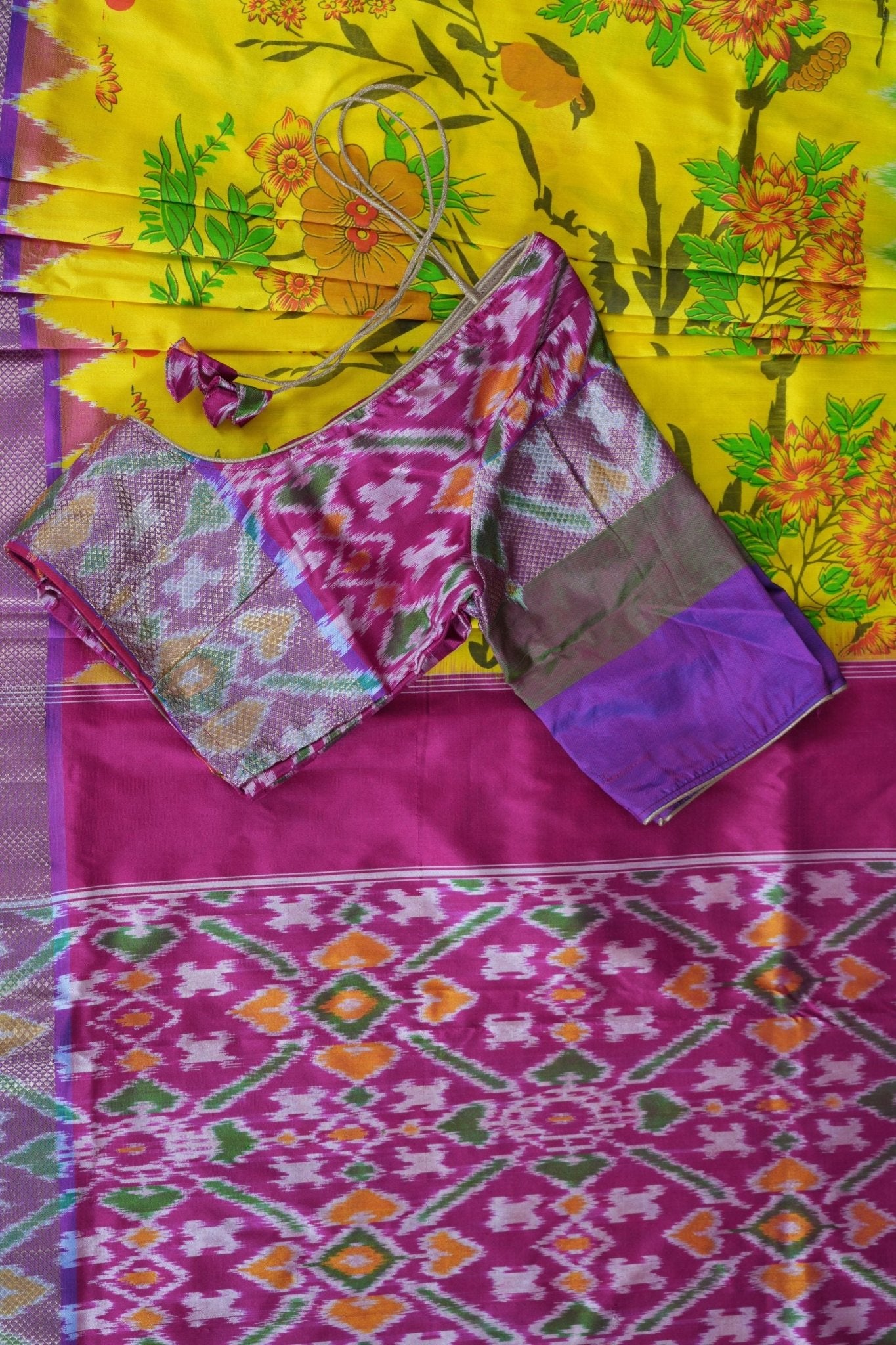 Elegant Gadwal Patola Weaved Border Saree with Kanchi Zari detail Saree JCS Fashions