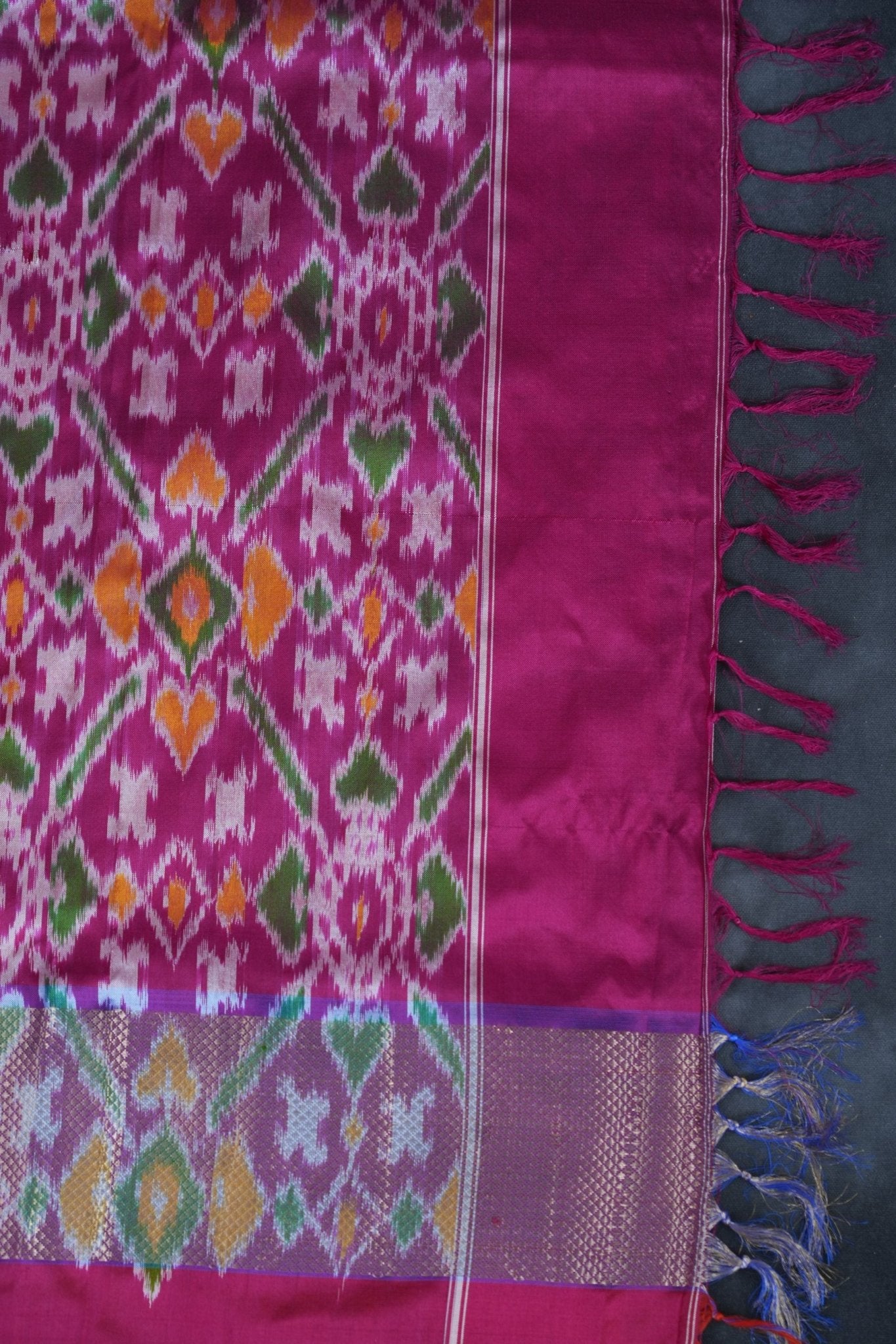 Elegant Gadwal Patola Weaved Border Saree with Kanchi Zari detail Saree JCS Fashions