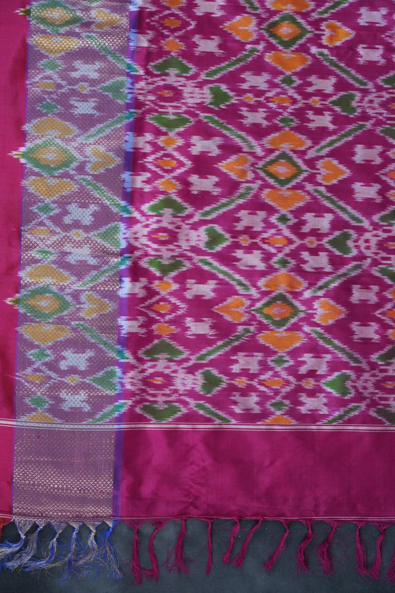 Elegant Gadwal Patola Weaved Border Saree with Kanchi Zari detail Saree JCS Fashions