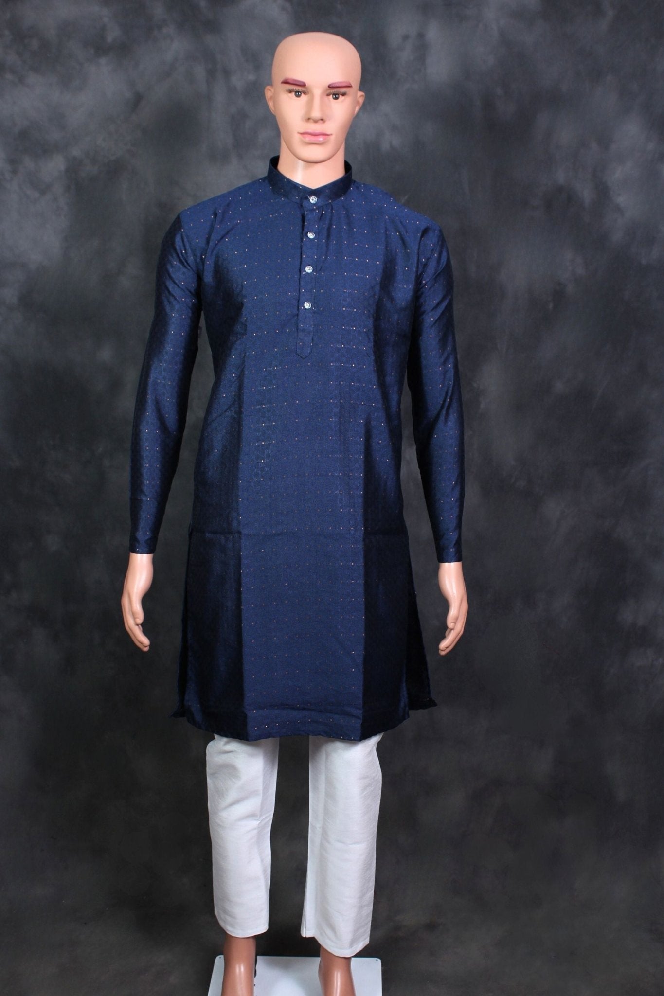 Elegant Jodhpuri Suit: Classic Men's Kurta-Pyjama by JCS Fashions Men JCS Fashions Navy Blue Large (40)