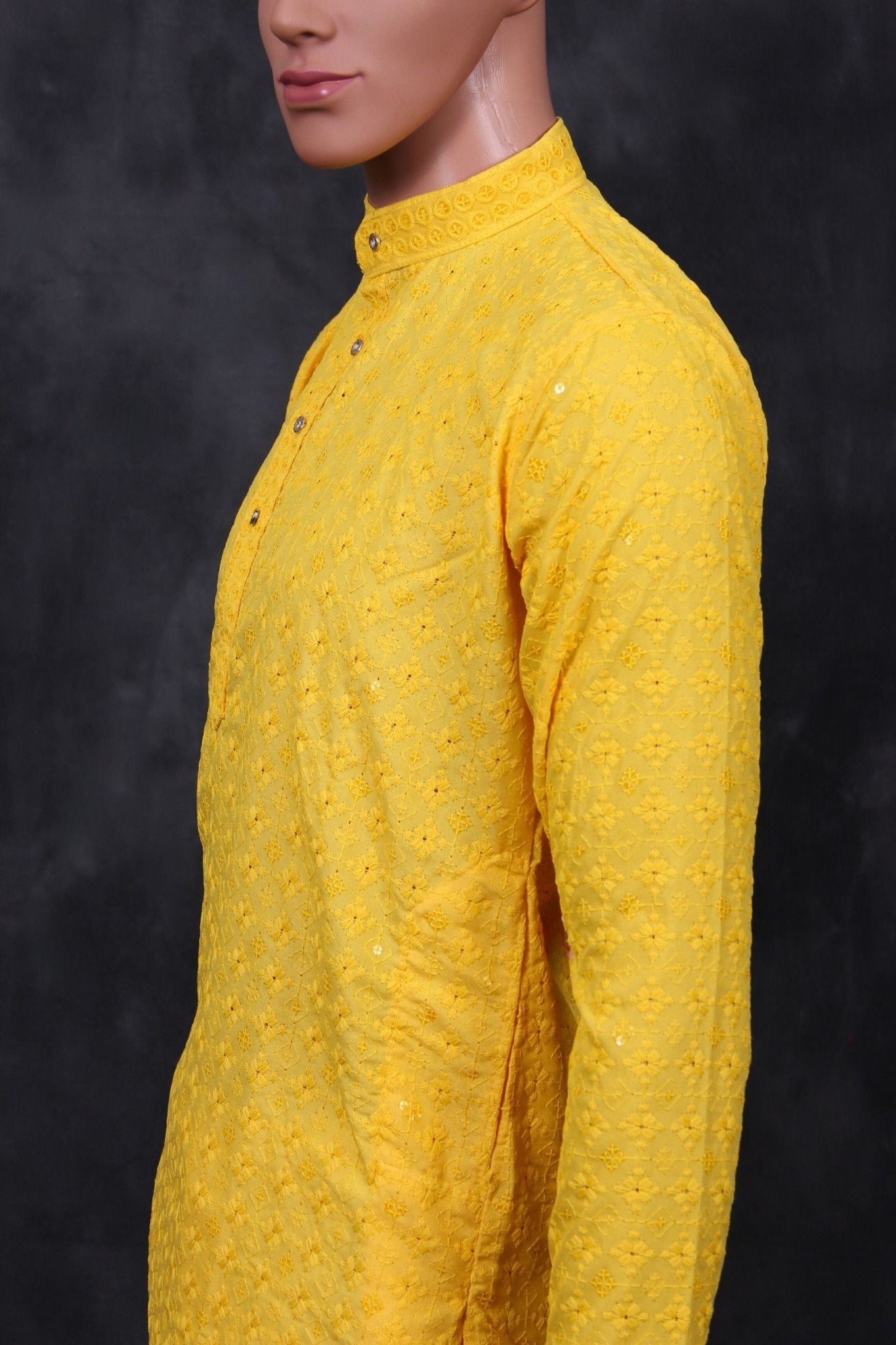 Elegant Lakhnavi Men's Kurta with Sequin Details and Embroidery Men JCS Fashions