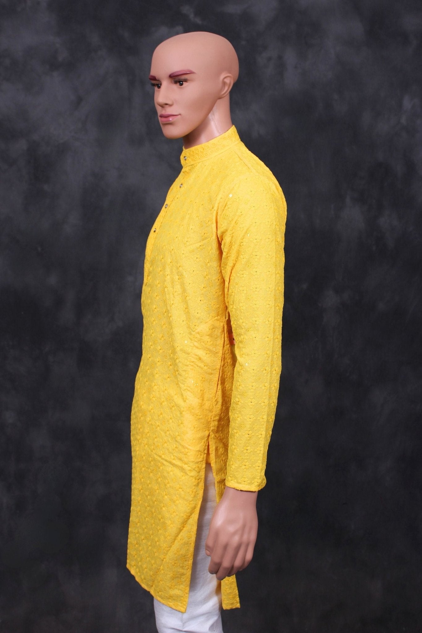 Elegant Lakhnavi Men's Kurta with Sequin Details and Embroidery Men JCS Fashions