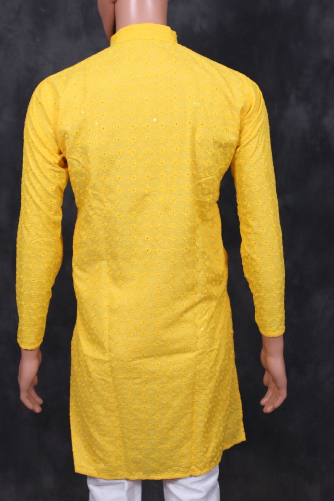 Elegant Lakhnavi Men's Kurta with Sequin Details and Embroidery Men JCS Fashions