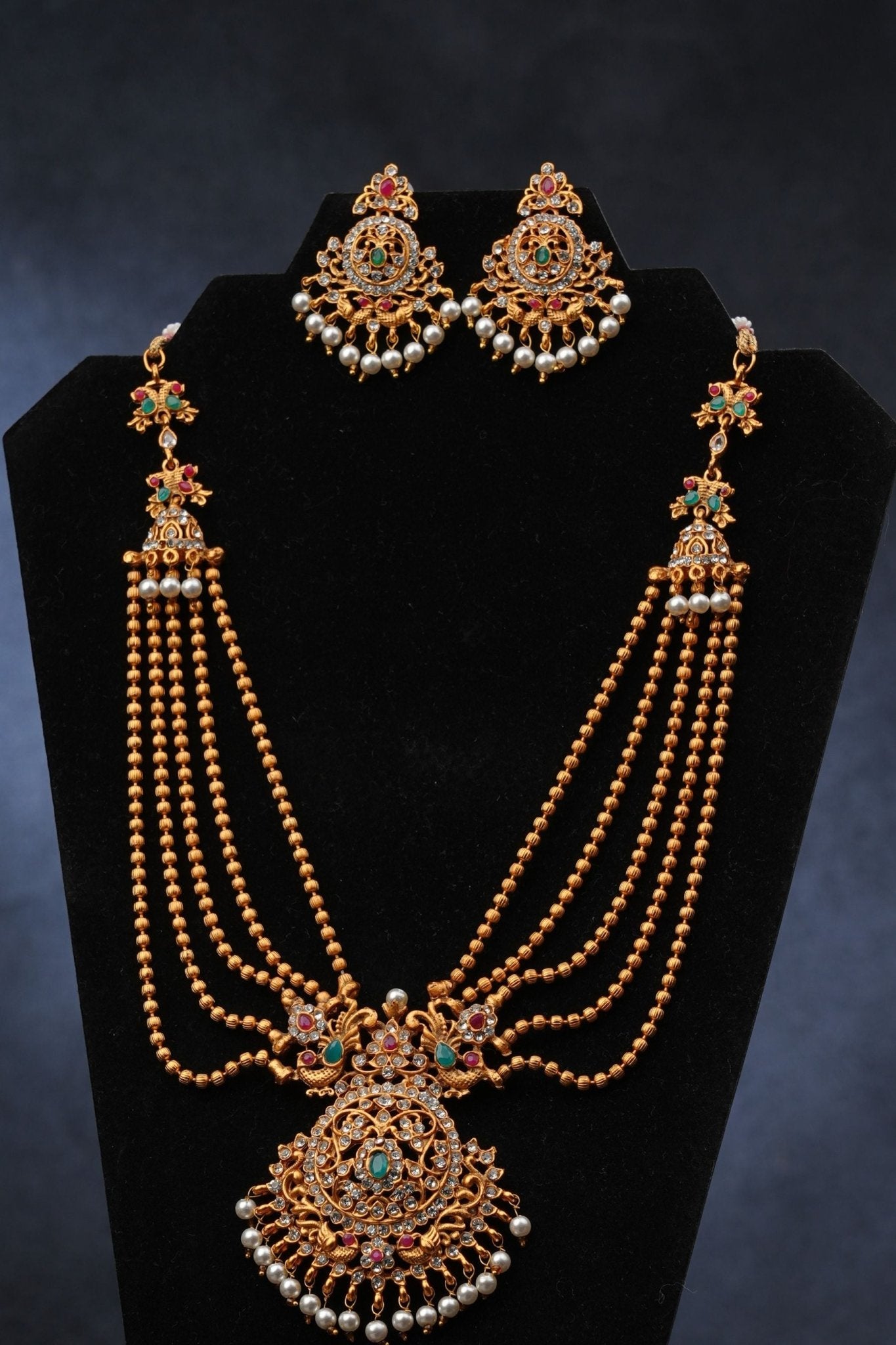 Elegant Matte Finish Jewelry Set – Timeless Ethnic Accessory Jewelry JCS Fashions
