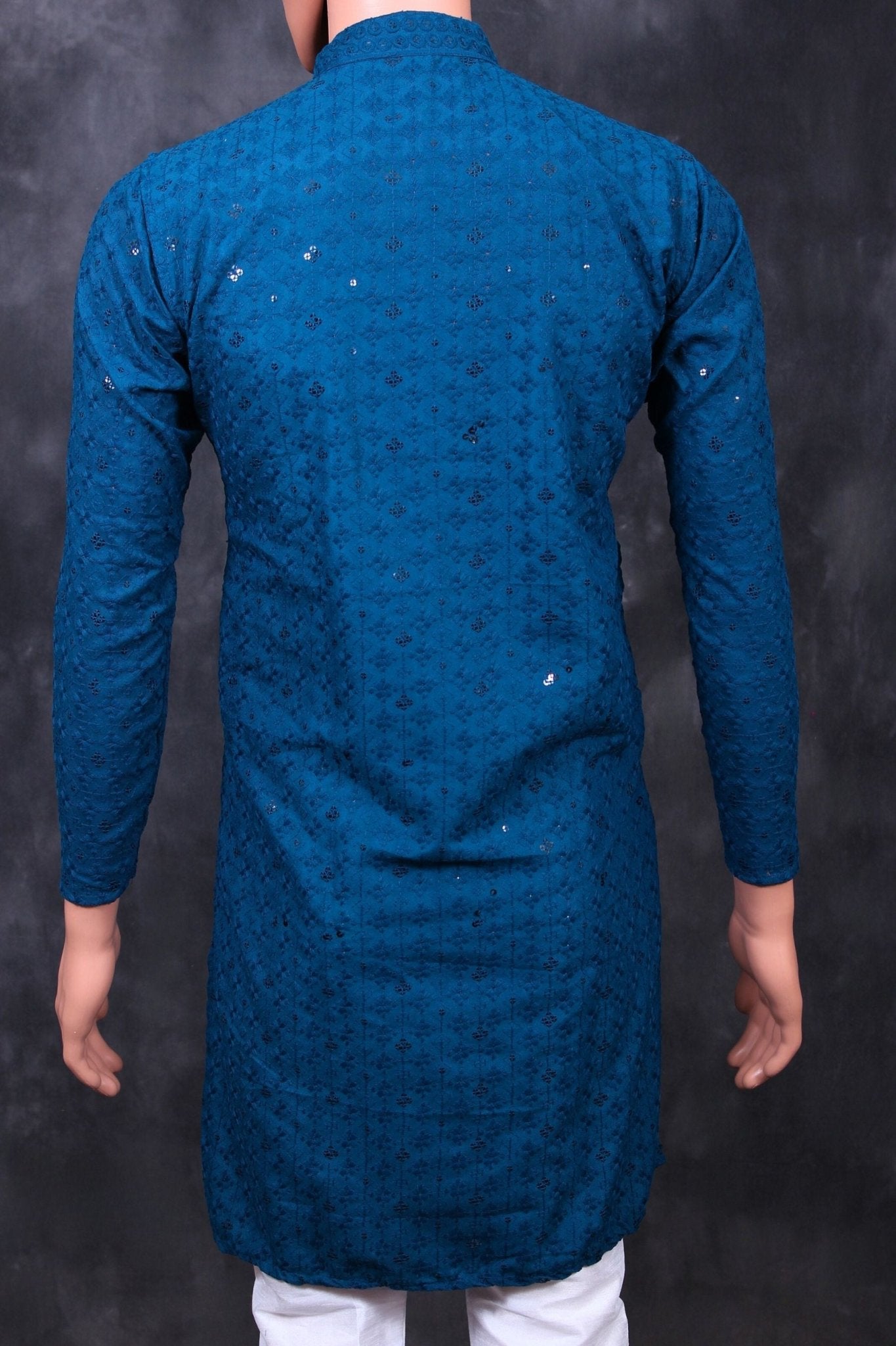 Elegant Men's Lakhnavi Kurta with Exquisite Embroidery & Resham Detailing Men JCS Fashions