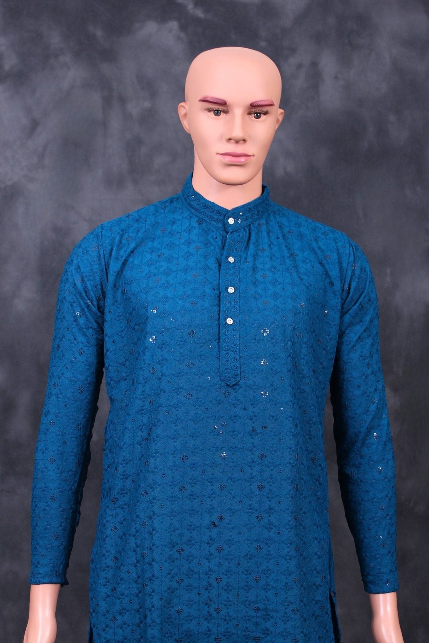 Elegant Men's Lakhnavi Kurta with Exquisite Embroidery & Resham Detailing Men JCS Fashions
