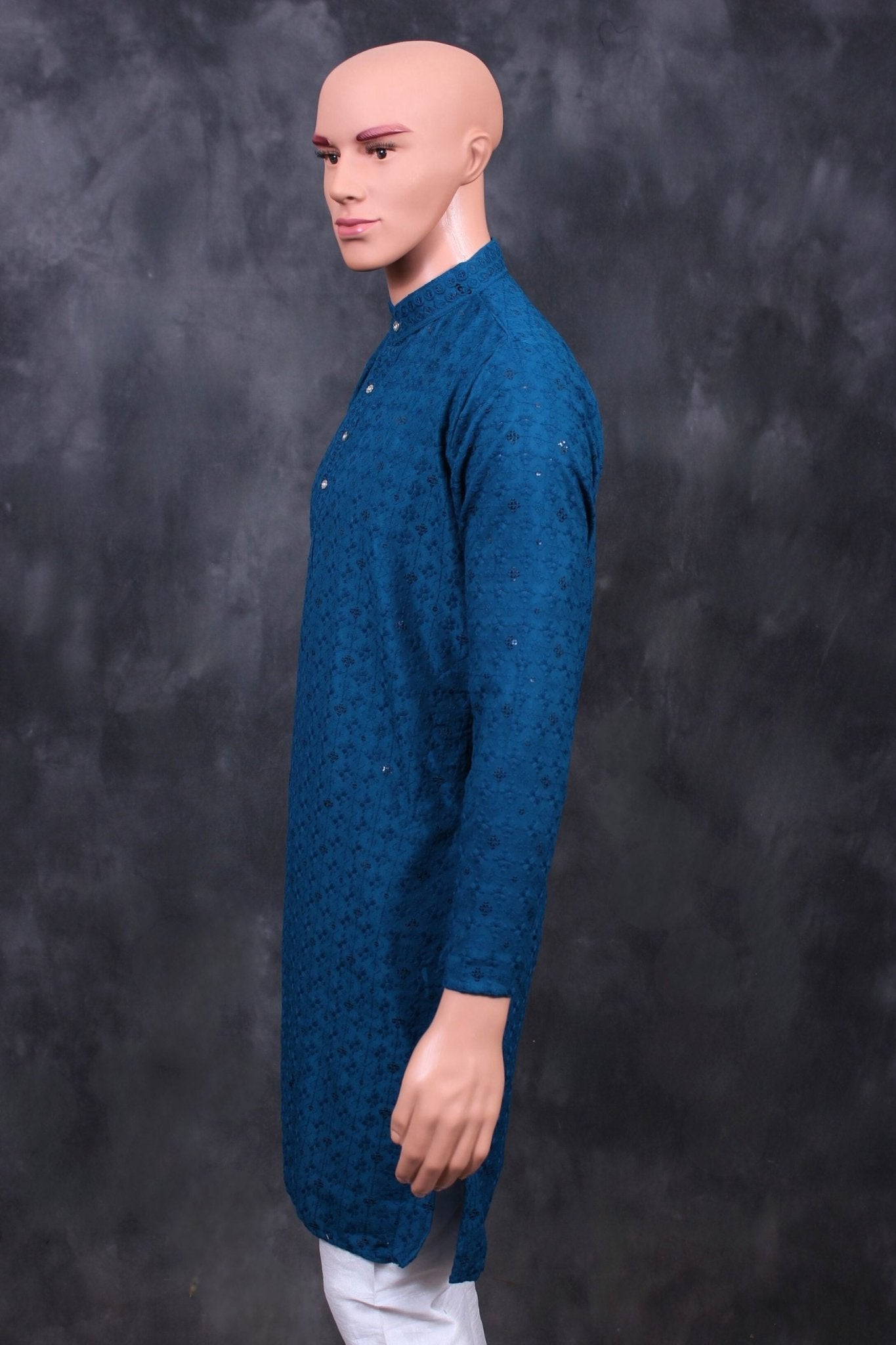 Elegant Men's Lakhnavi Kurta with Exquisite Embroidery & Resham Detailing Men JCS Fashions