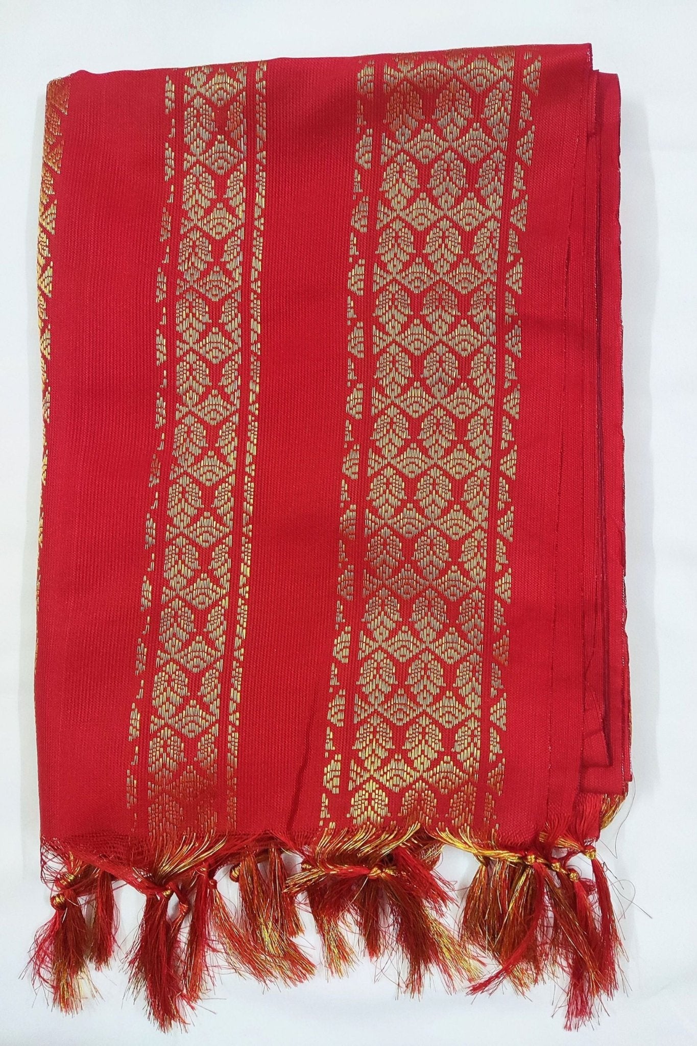 Elegant Ponnadai Shawl by JCSFashions - Blend of Tradition and Style Shawl JCS Fashions Red 2 meters