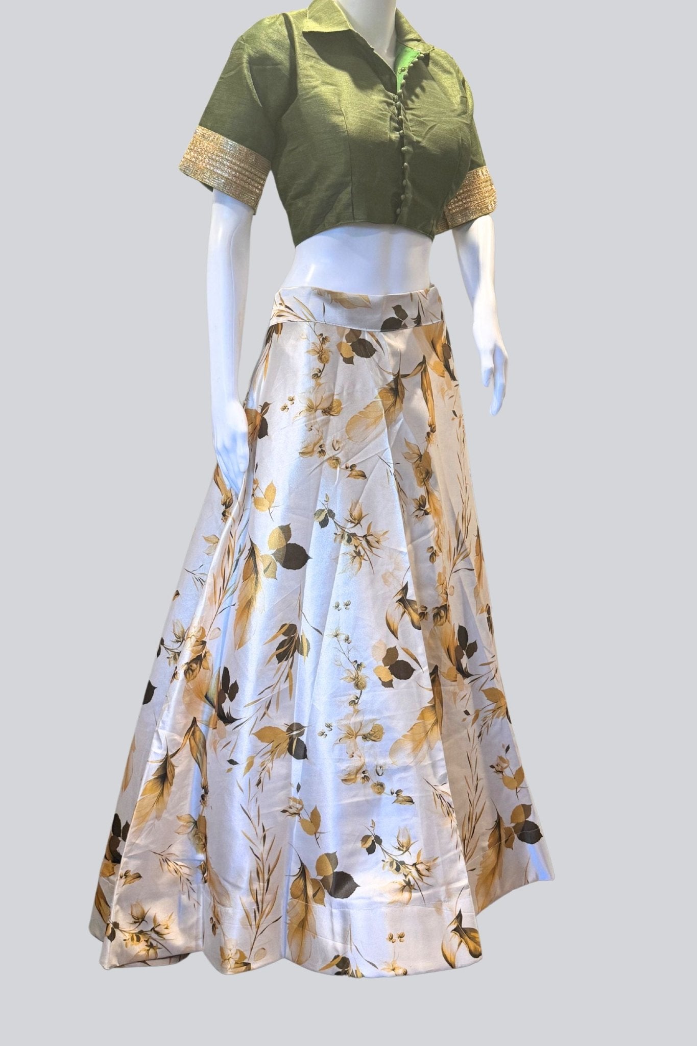 Elegant Printed Lehenga with Taffeta Silk Blouse and Dupatta Lehenga JCS Fashions