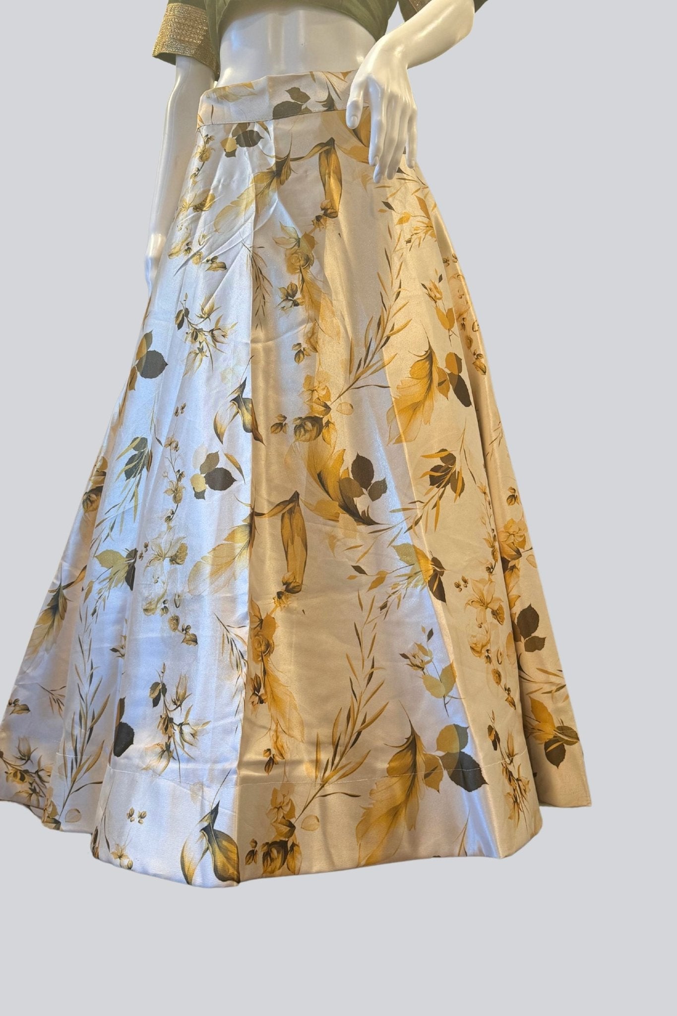 Elegant Printed Lehenga with Taffeta Silk Blouse and Dupatta Lehenga JCS Fashions