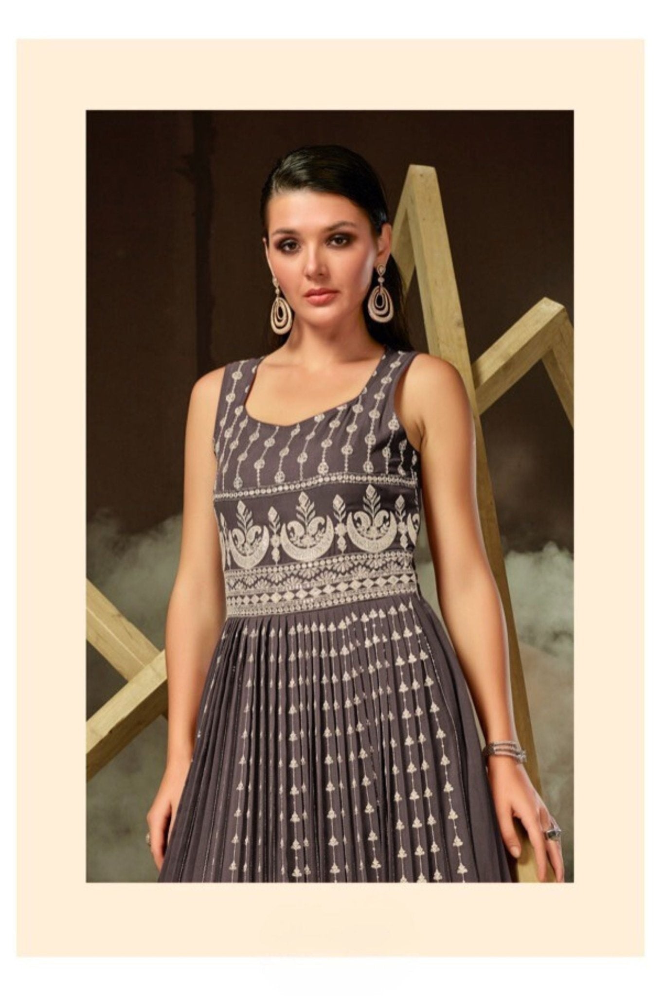 Elegant Real Georgette Embroidered Kurti Top with Versatile Sleeves KURTI JCS Fashions