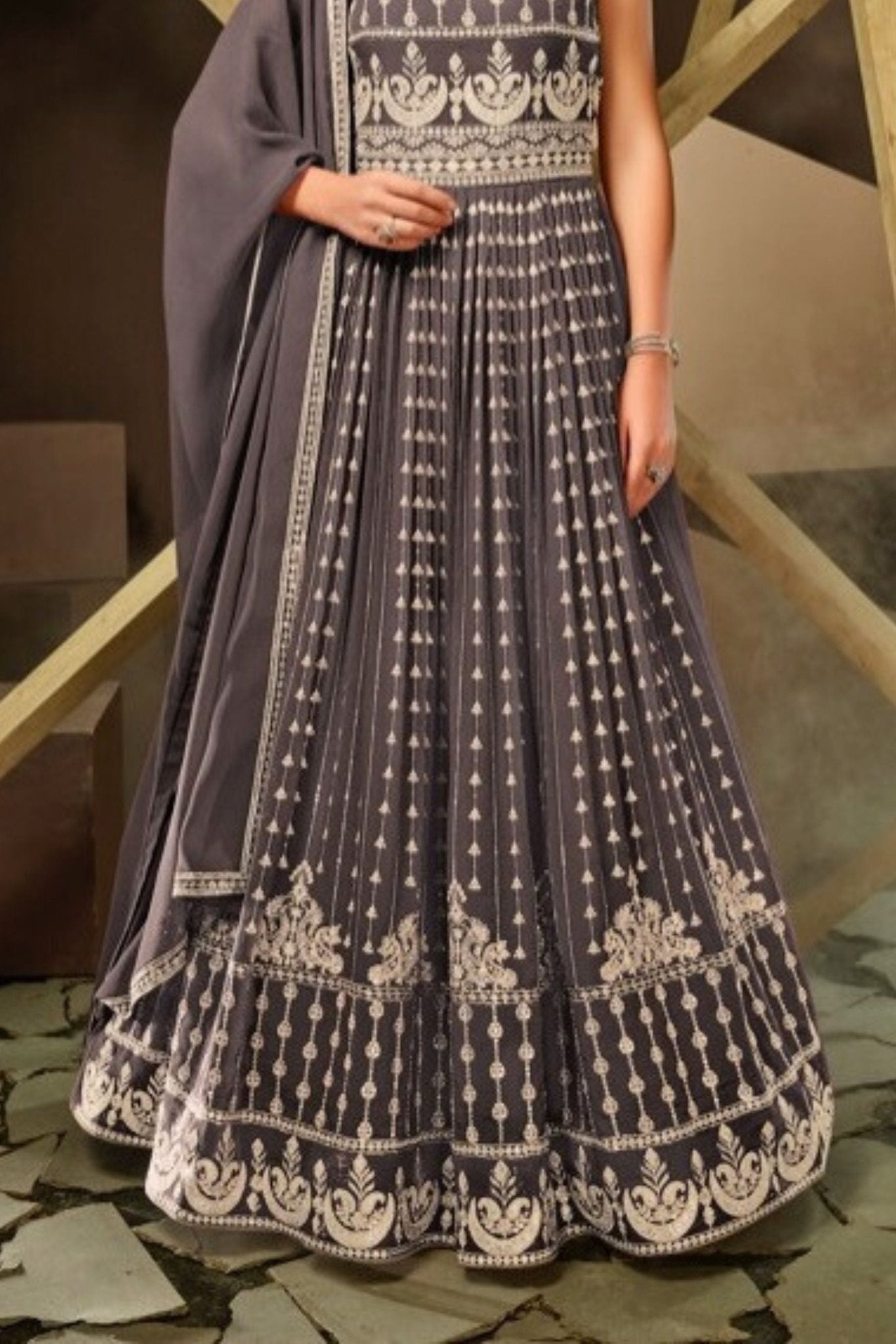 Elegant Real Georgette Embroidered Kurti Top with Versatile Sleeves KURTI JCS Fashions