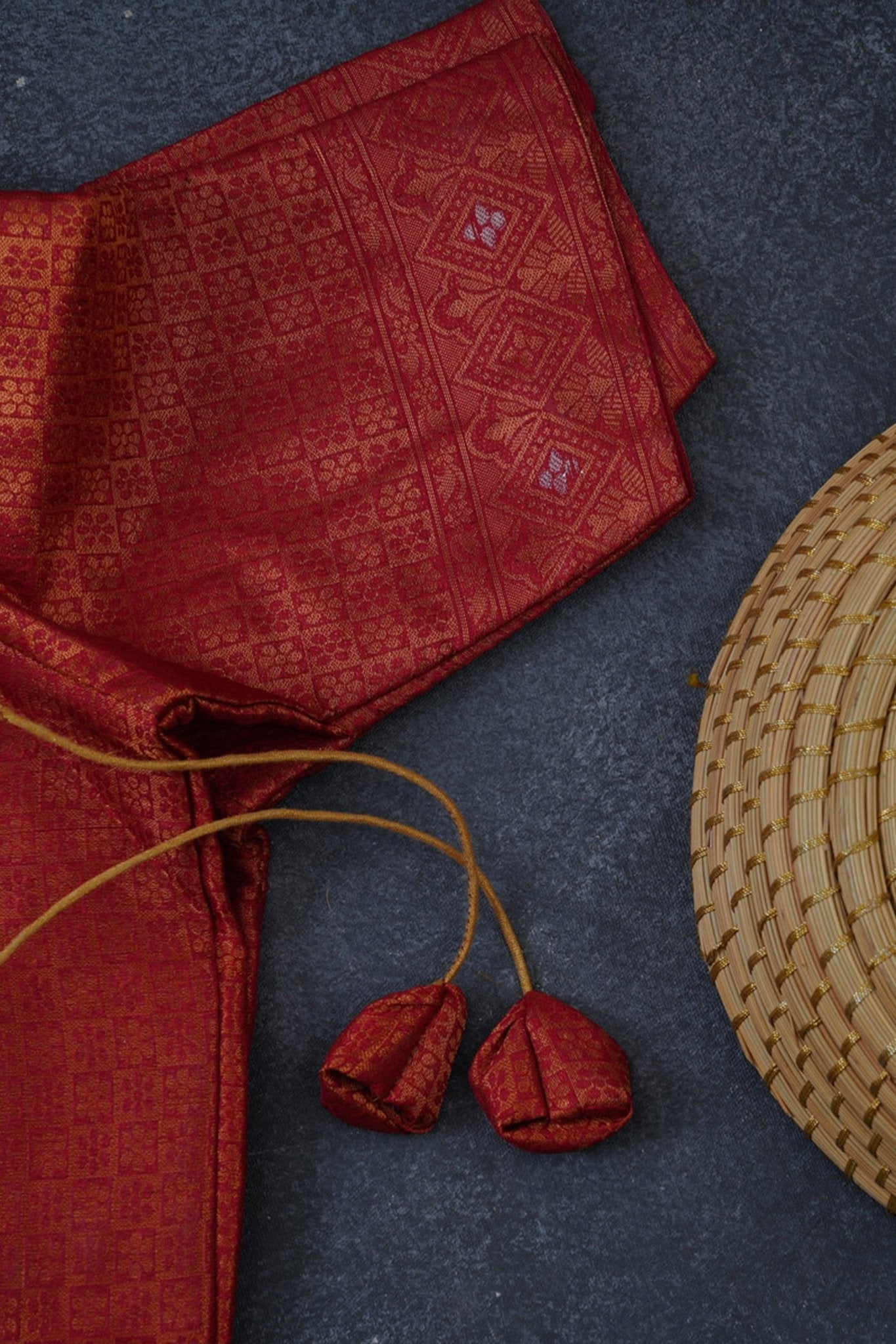 Elegant Semi-Soft Silk Saree with Copper Zari & Graceful Tassels Saree JCS Fashions