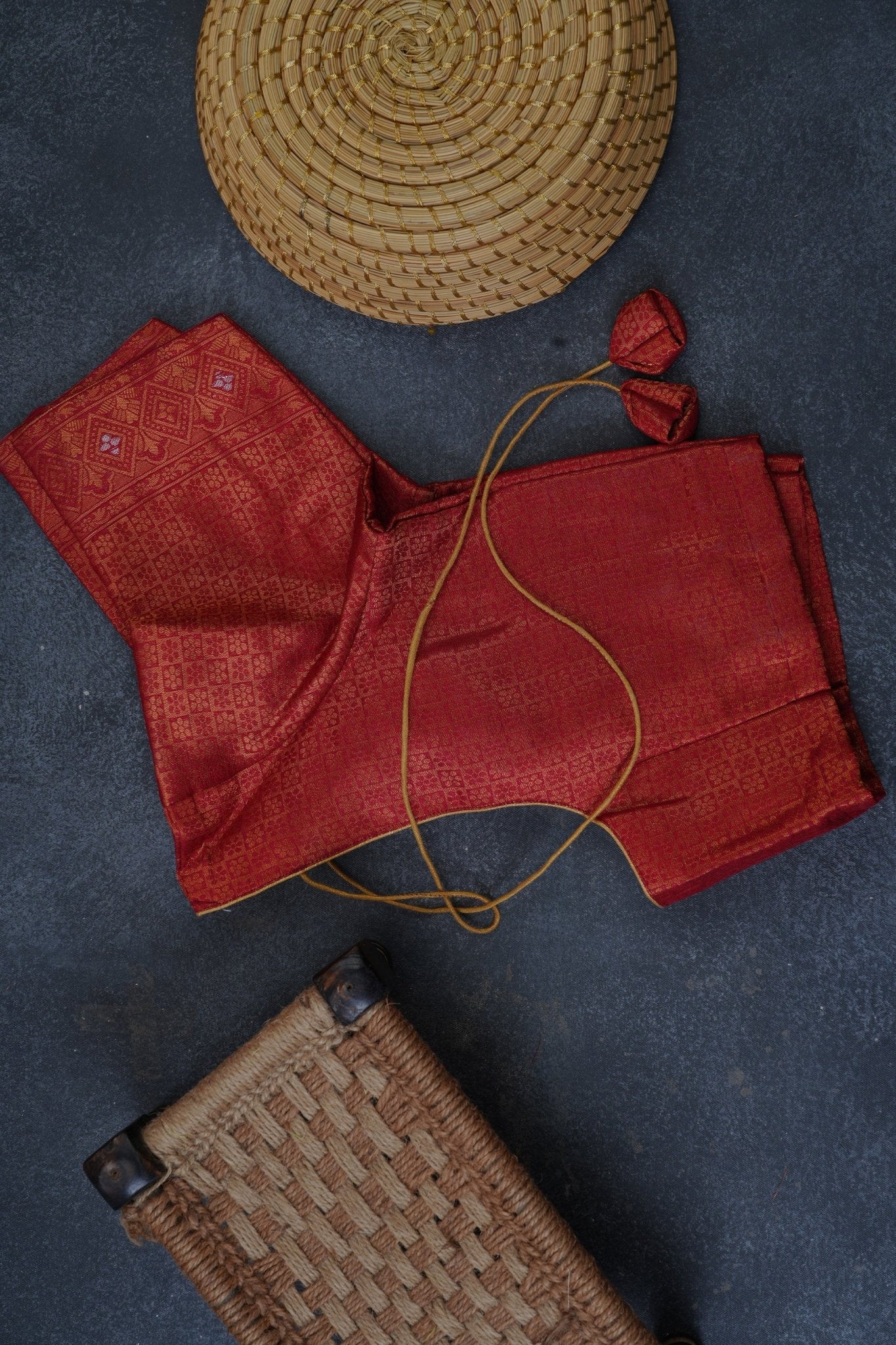 Elegant Semi-Soft Silk Saree with Copper Zari & Graceful Tassels Saree JCS Fashions