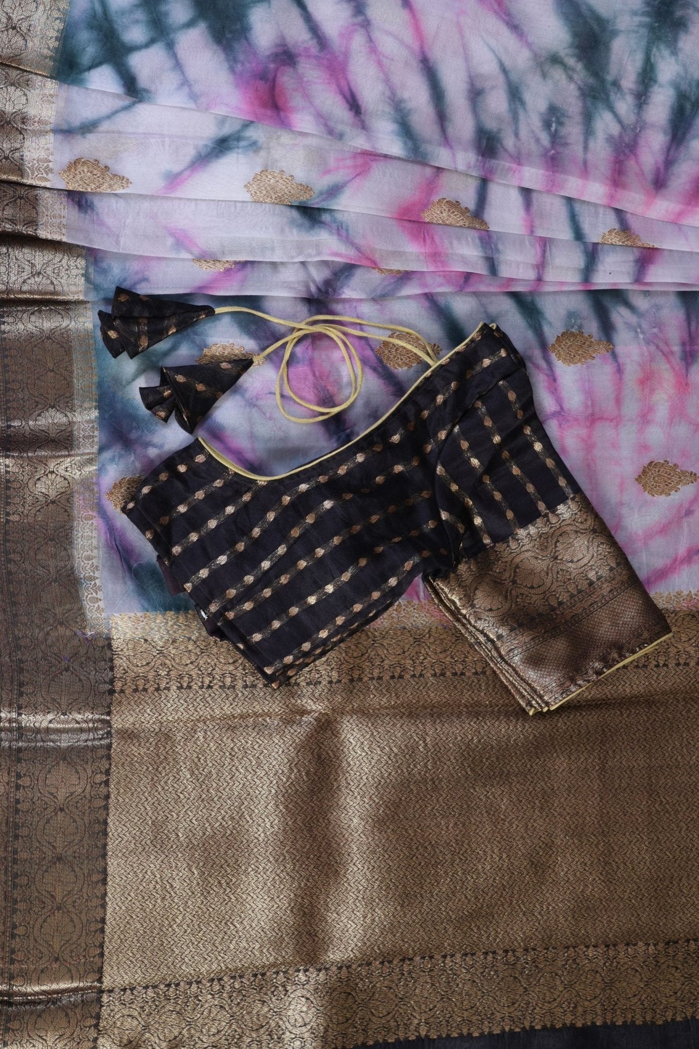 Elegant Shibori Print Kora Silk Saree - Tradition Meets Trend Saree JCS Fashions