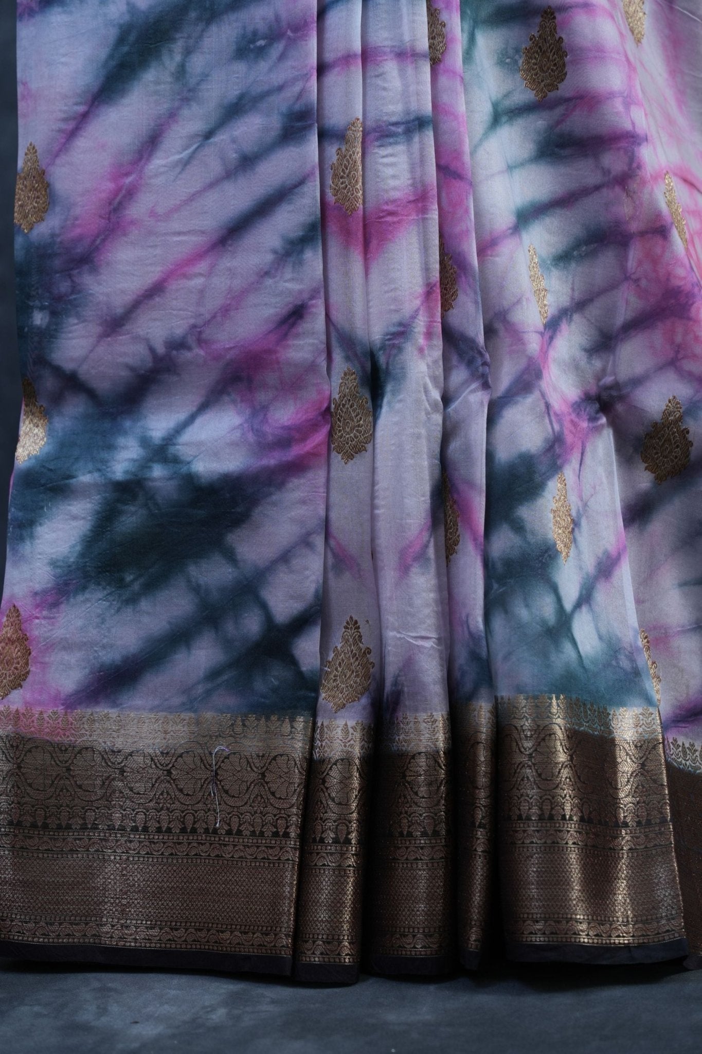 Elegant Shibori Print Kora Silk Saree - Tradition Meets Trend Saree JCS Fashions