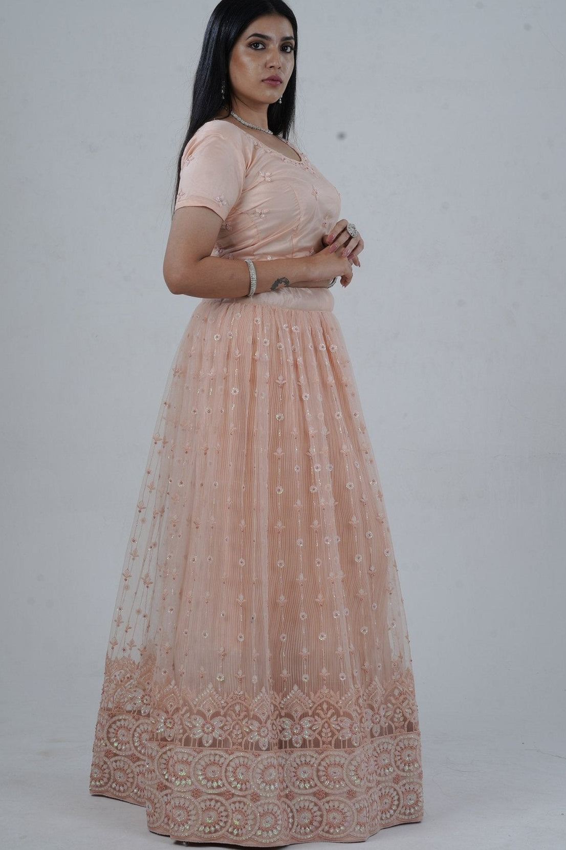 Elegant Soft Net Lehenga With Premium Beadwork & Sequins Embellishments LEHENGA JCS Fashions