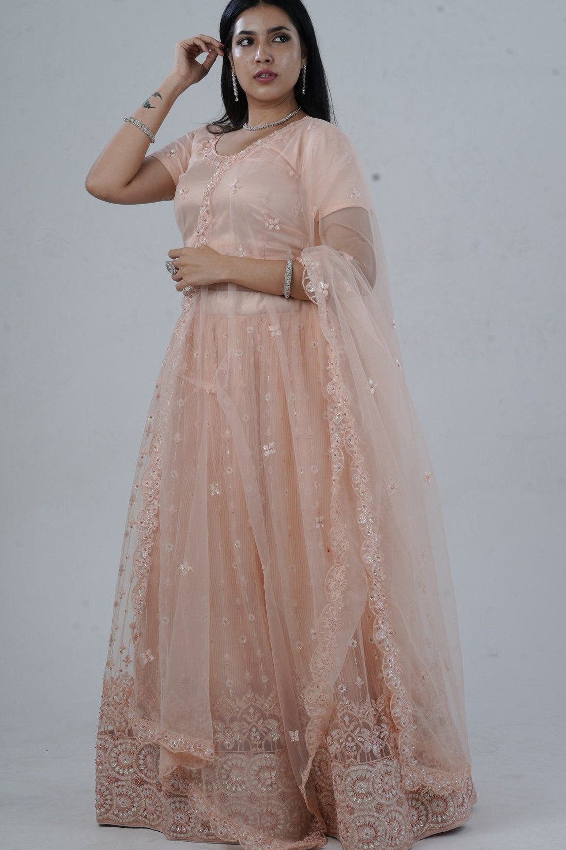Elegant Soft Net Lehenga With Premium Beadwork & Sequins Embellishments LEHENGA JCS Fashions